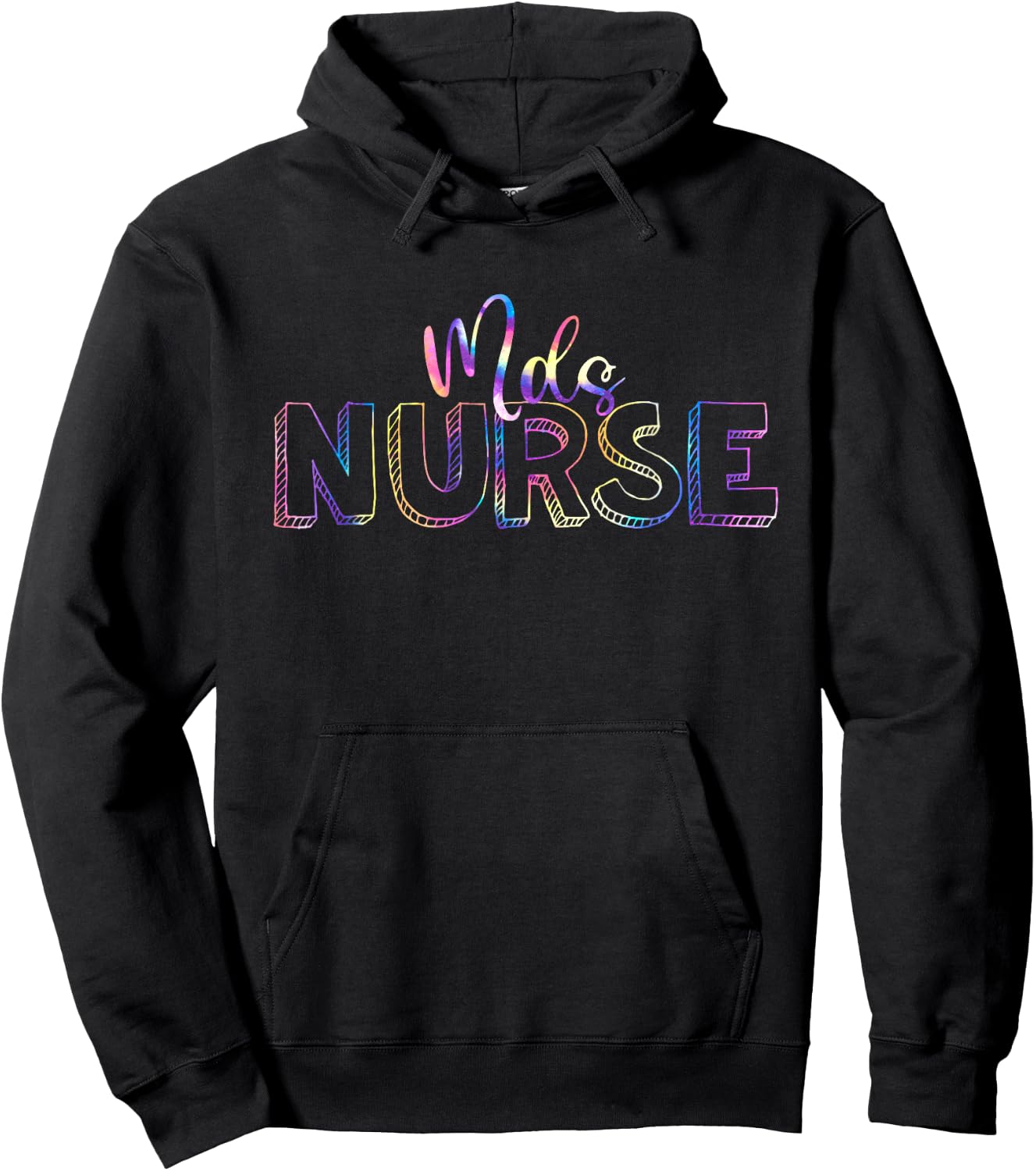 Cute Tie Dye Mds Nurse Nursing Appreciation Hoodie - Hoodie | Black