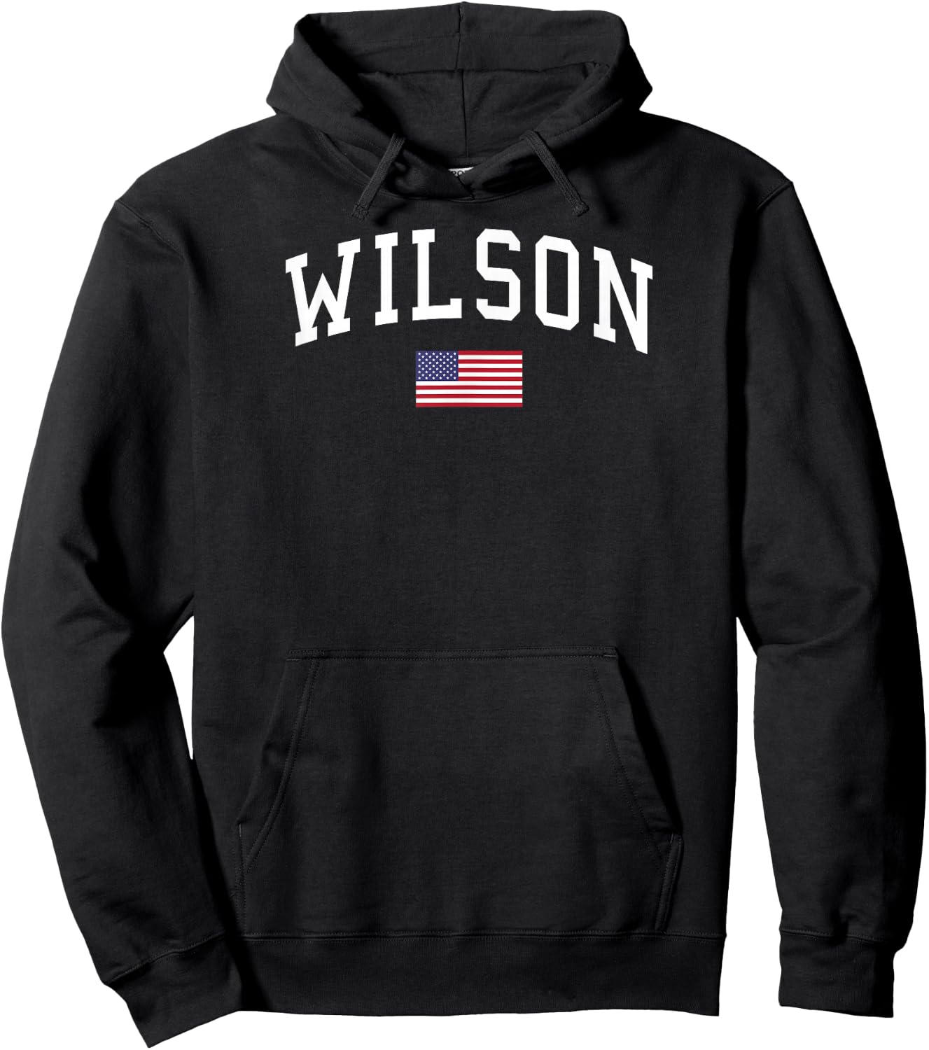 Wilson Clothing | US Flag Last Name Hoodie - Hoodie | Black