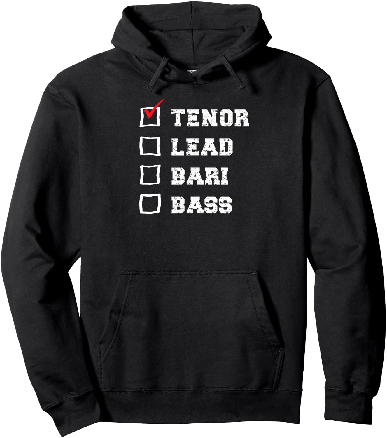 Barbershop Voice Checkbox I sing Tenor Quartet Singer Hoodie - Hoodie | Black