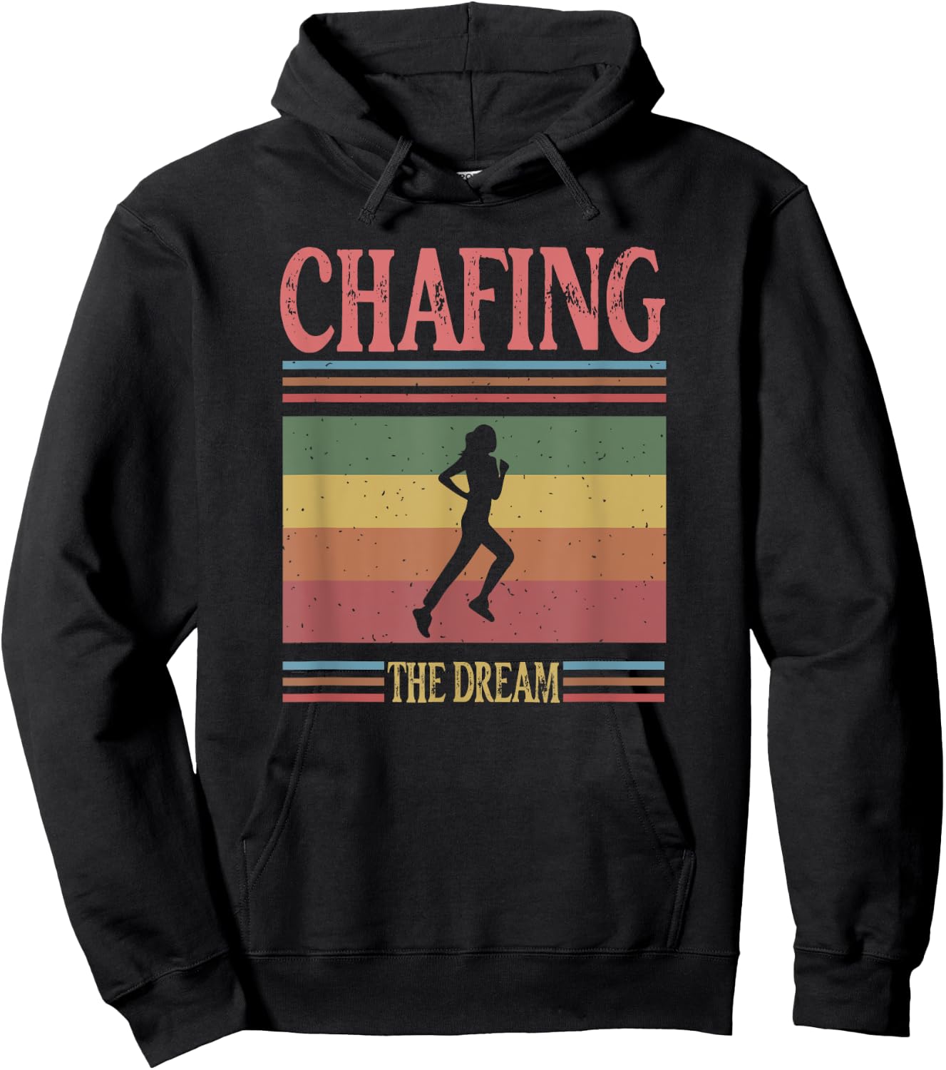 Chafing the Dream Funny Running Marathon Vintage Chasing Hoodie - Hoodie | Black