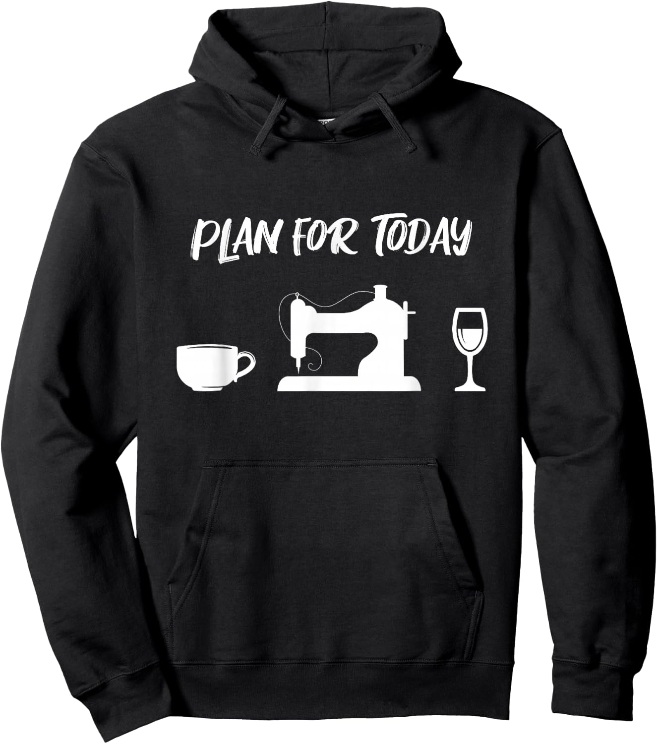 Plan Coffee Sewing Machine Tailoring Wine Dressmaker Tailor Hoodie - Hoodie | Black