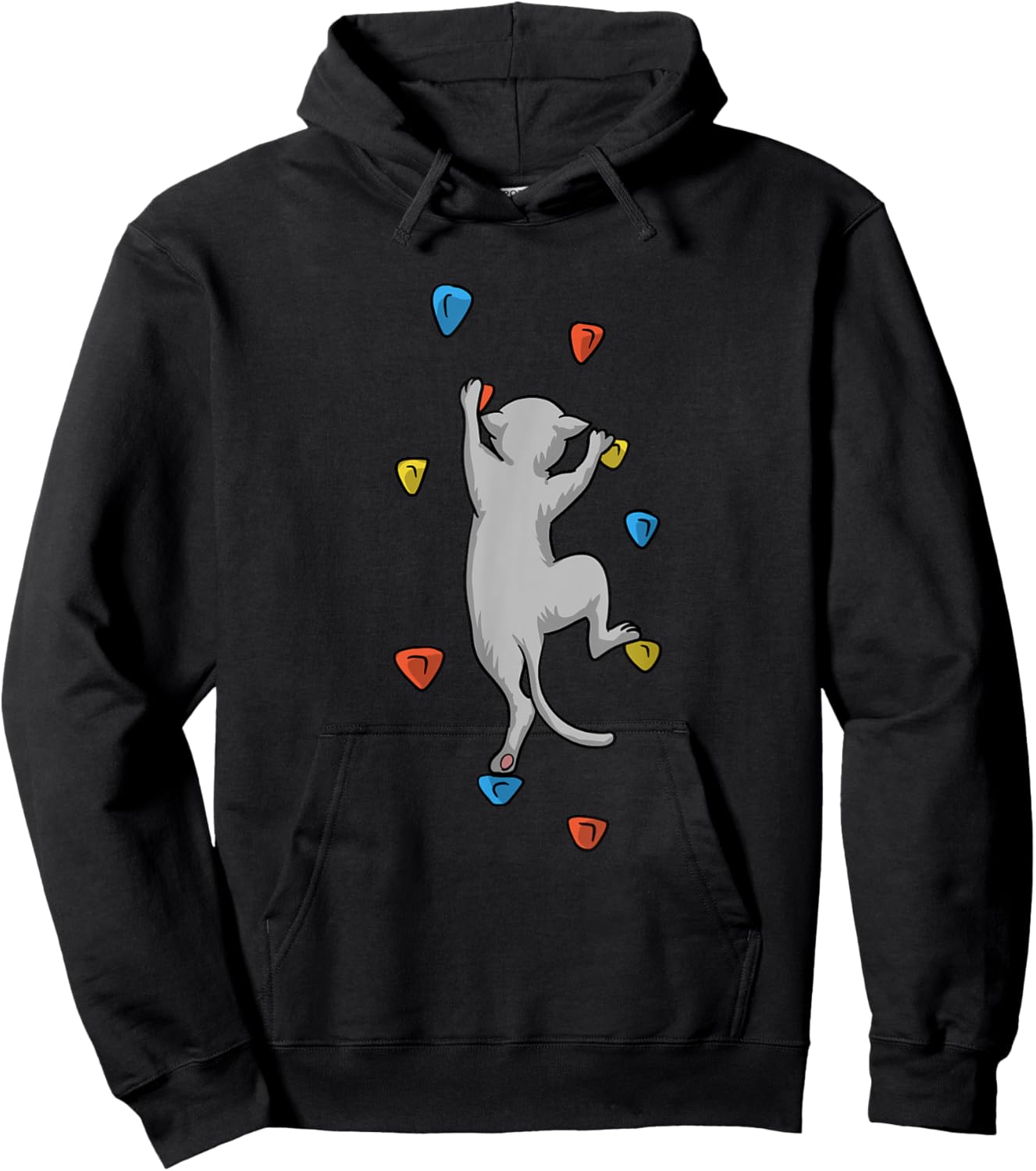 Funny Cat Climber Rock Climbing Gift Women And Kids Hoodie - Hoodie | Black