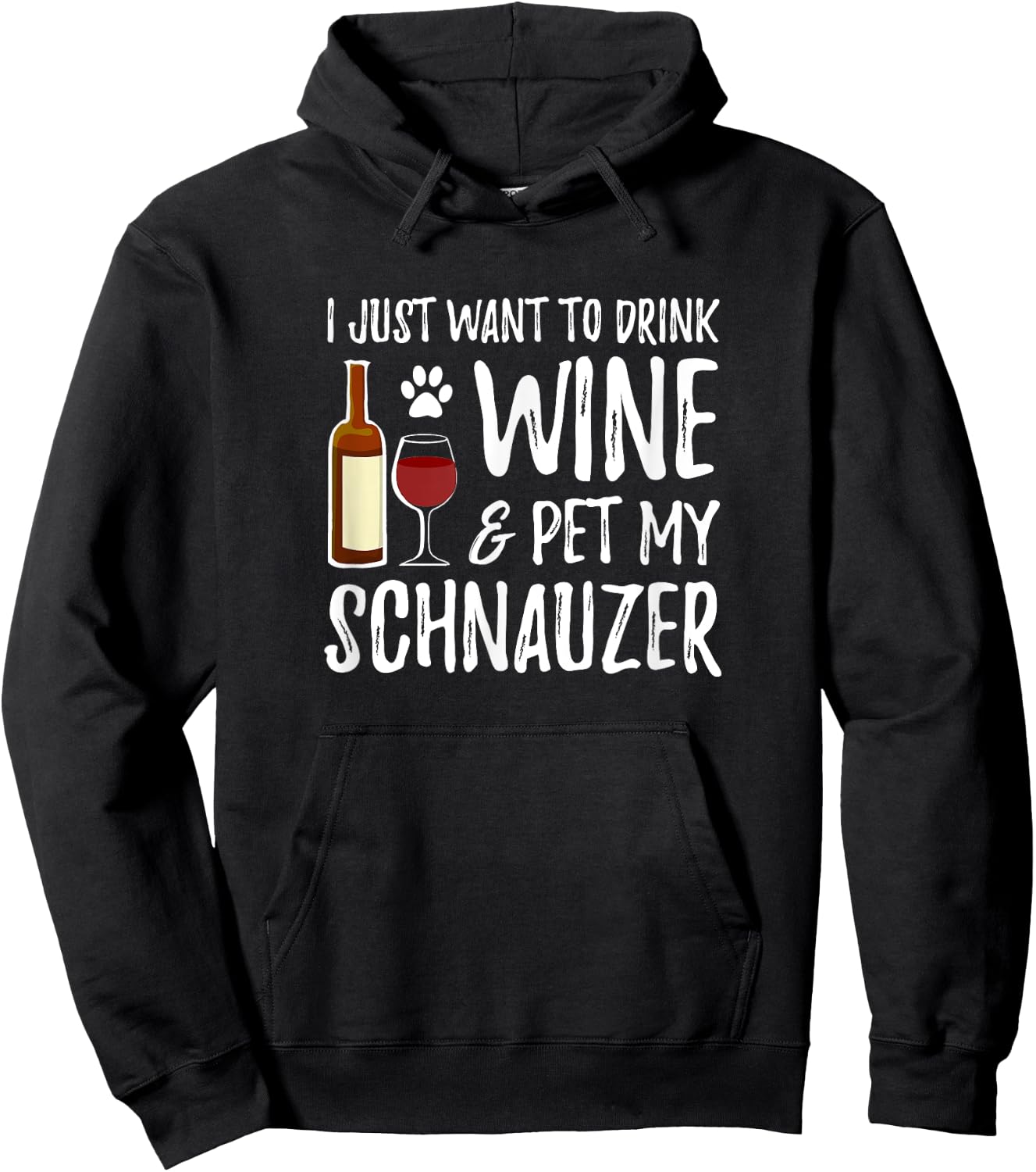 Wine and Schnauzer for Schnauzer Dog Mom Hoodie - Hoodie | Black