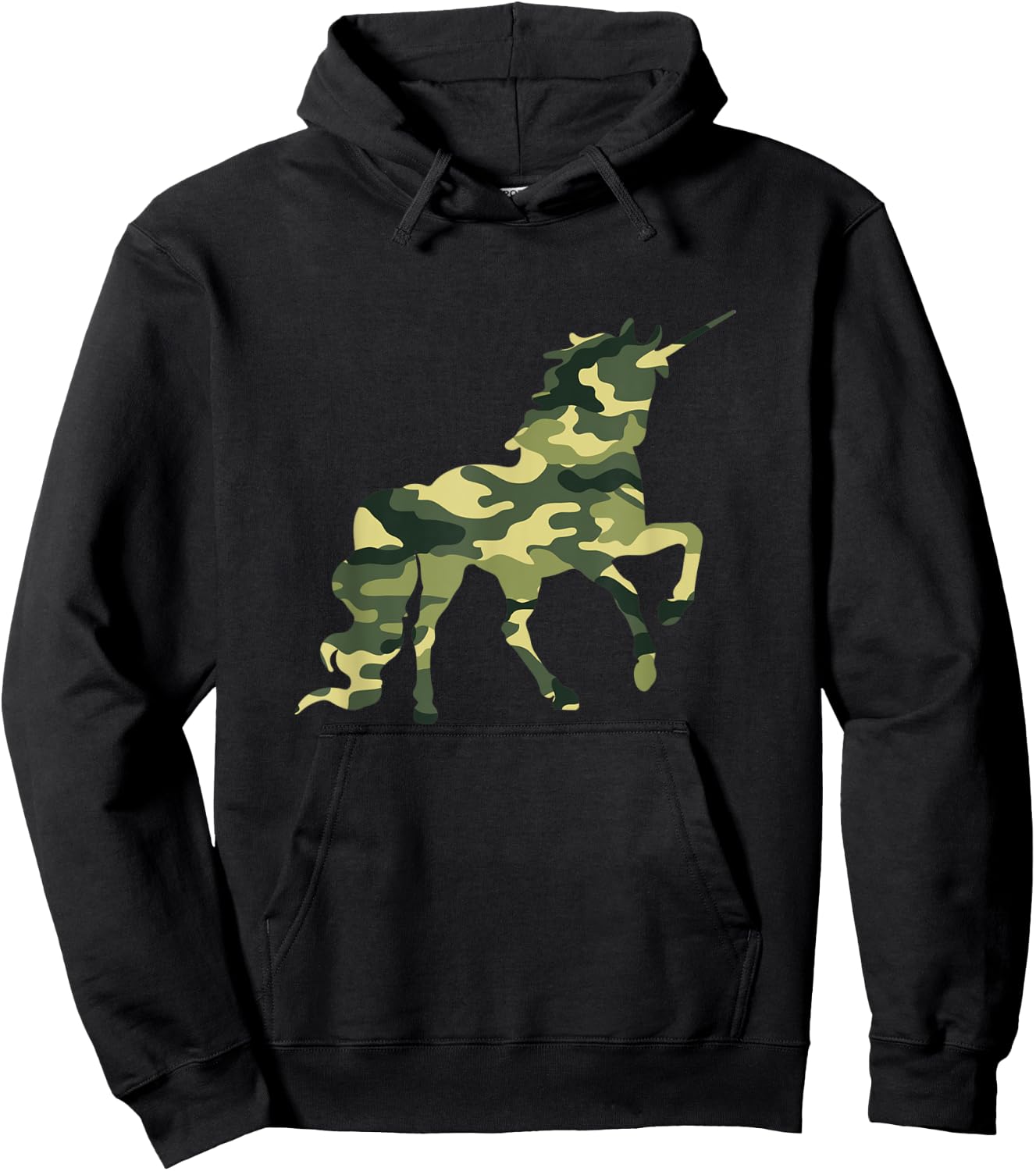 Funny Military Unicorn Gift Cute Camo Graphic Army Unicorn Hoodie - Hoodie | Black