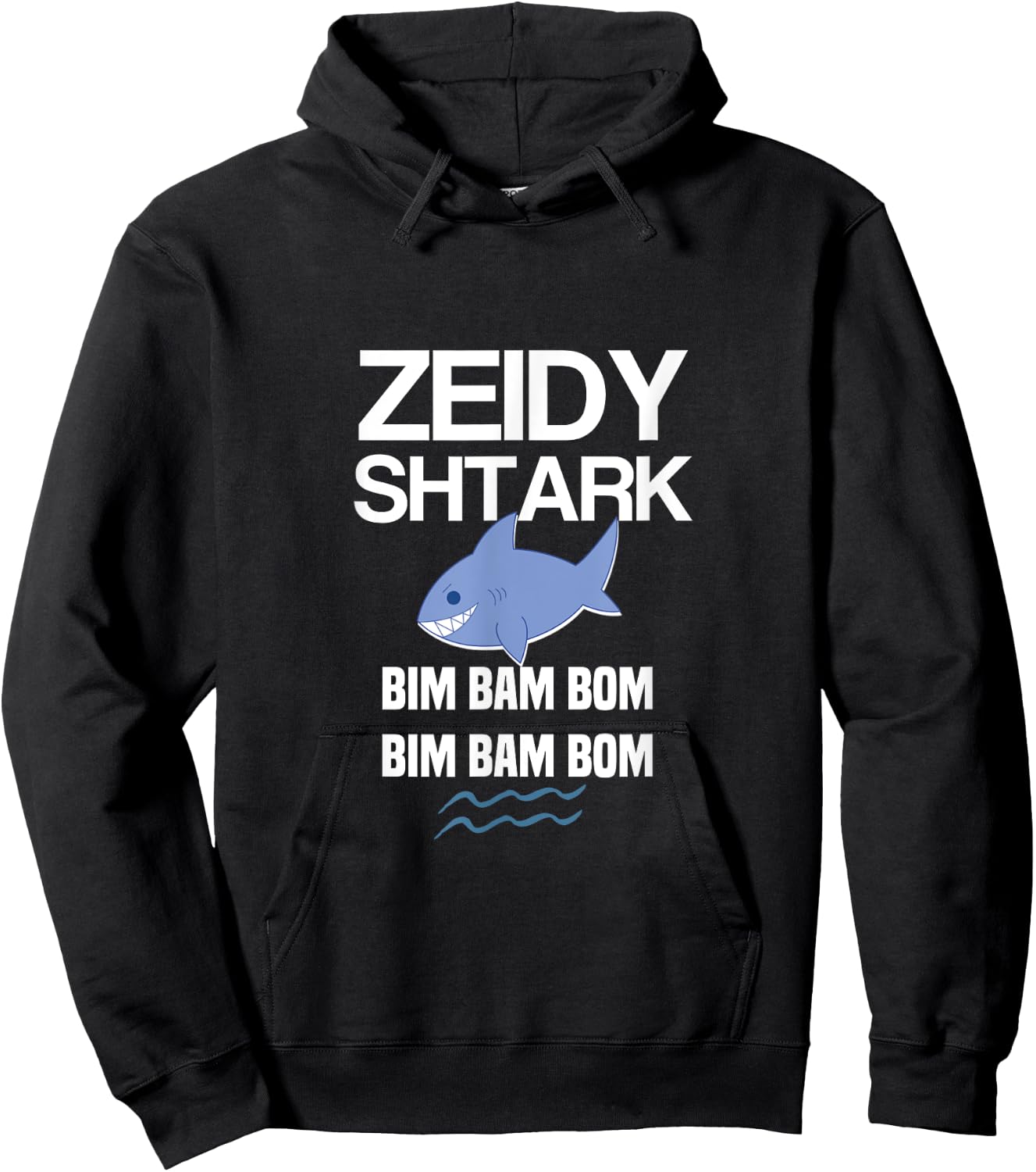 Zeidy Shtark Bim Bom Hanukkah Shark Gift Jewish Grandpa Hoodie - Hoodie | Black