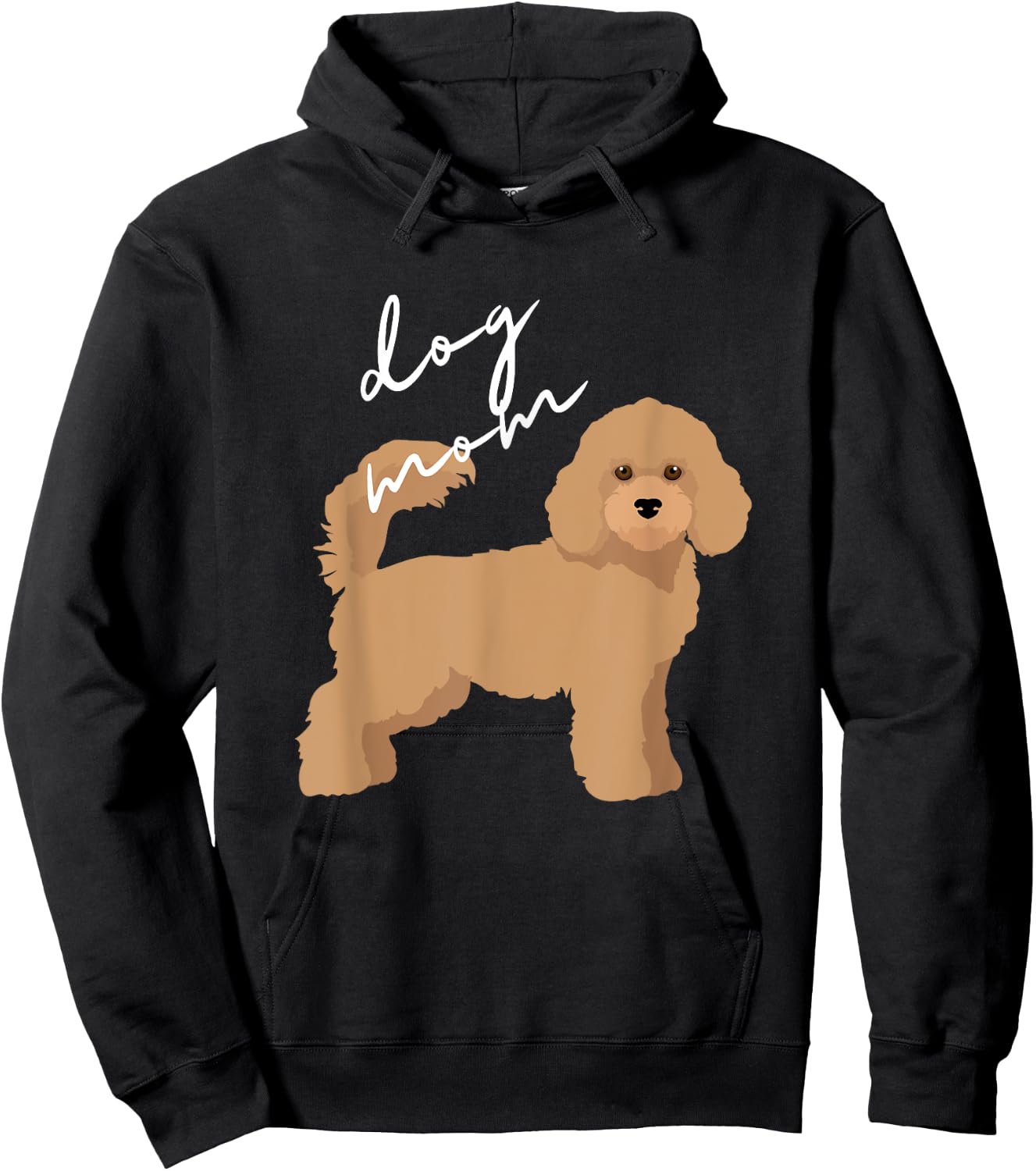 Apricot Poodle Dog Mom Women Girls Kids Hoodie - Hoodie | Black