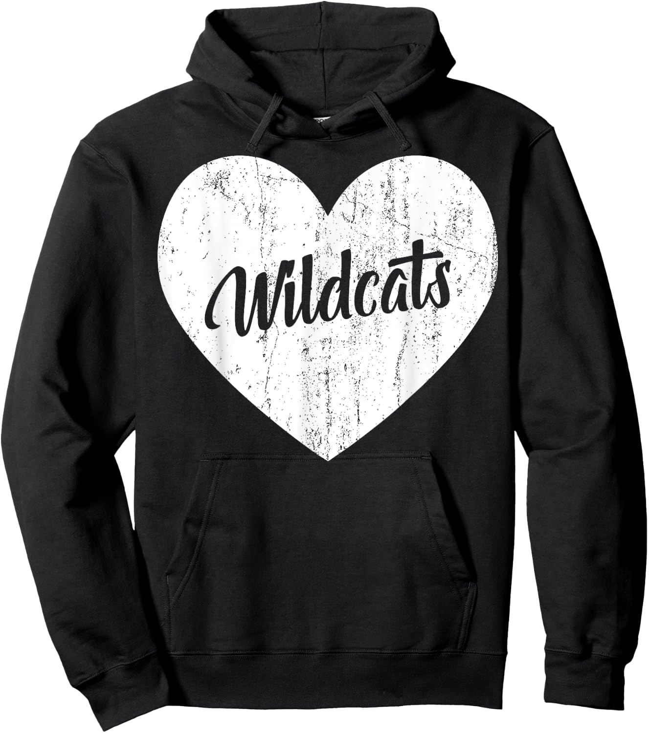 Wildcats School Sports Fan Team Spirit Mascot Heart Gift Hoodie - Hoodie | Black