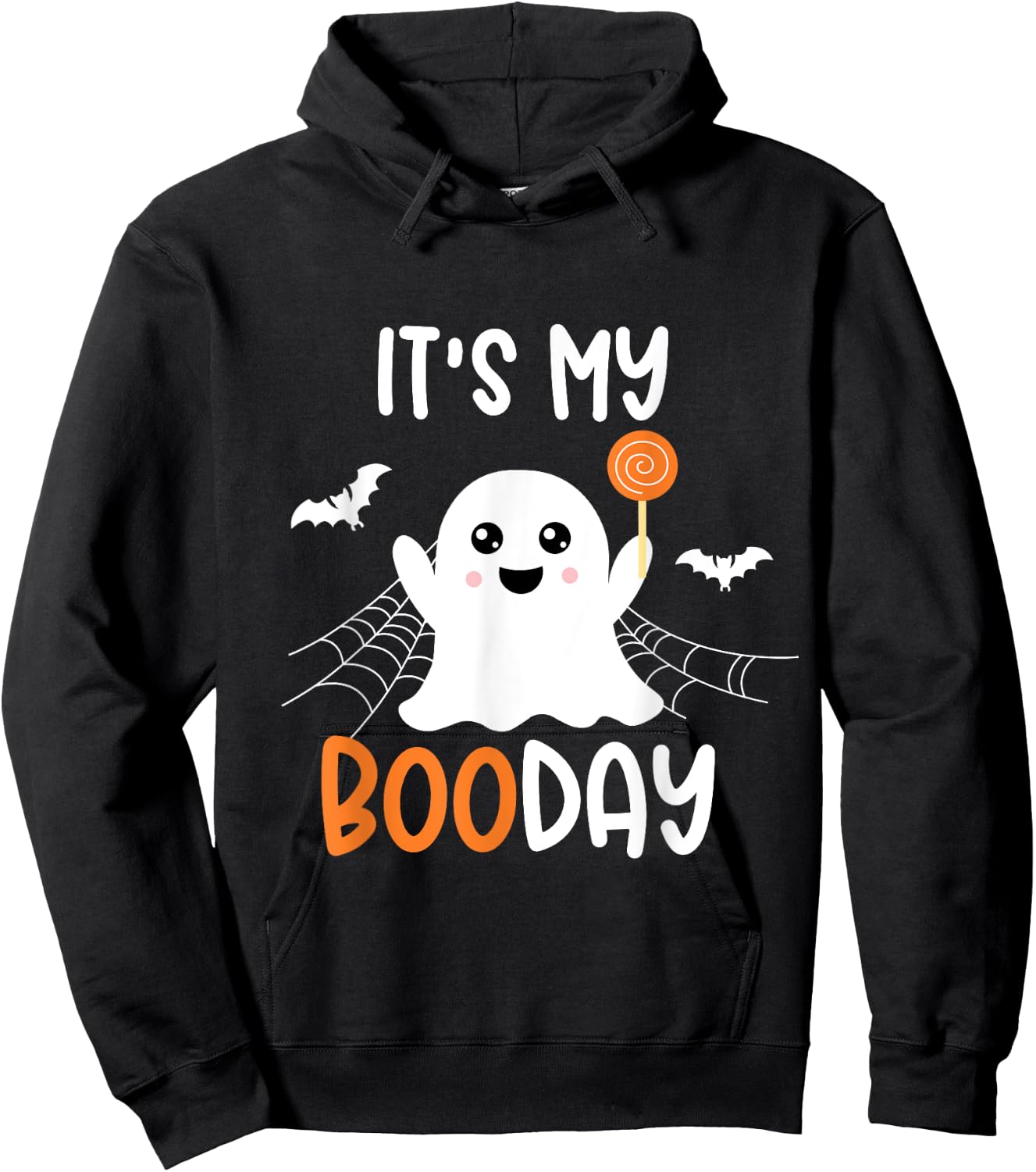 Its My Boo Day Cute Halloween Birthday Ghost Boy Girl Kids Hoodie - Hoodie | Black