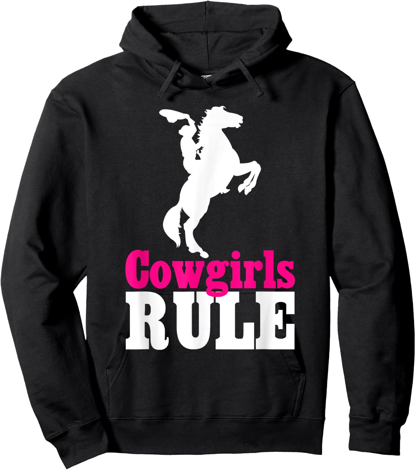 Cowgirls Rule, Horse, Country, Western, Cute Hoodie - Hoodie | Black