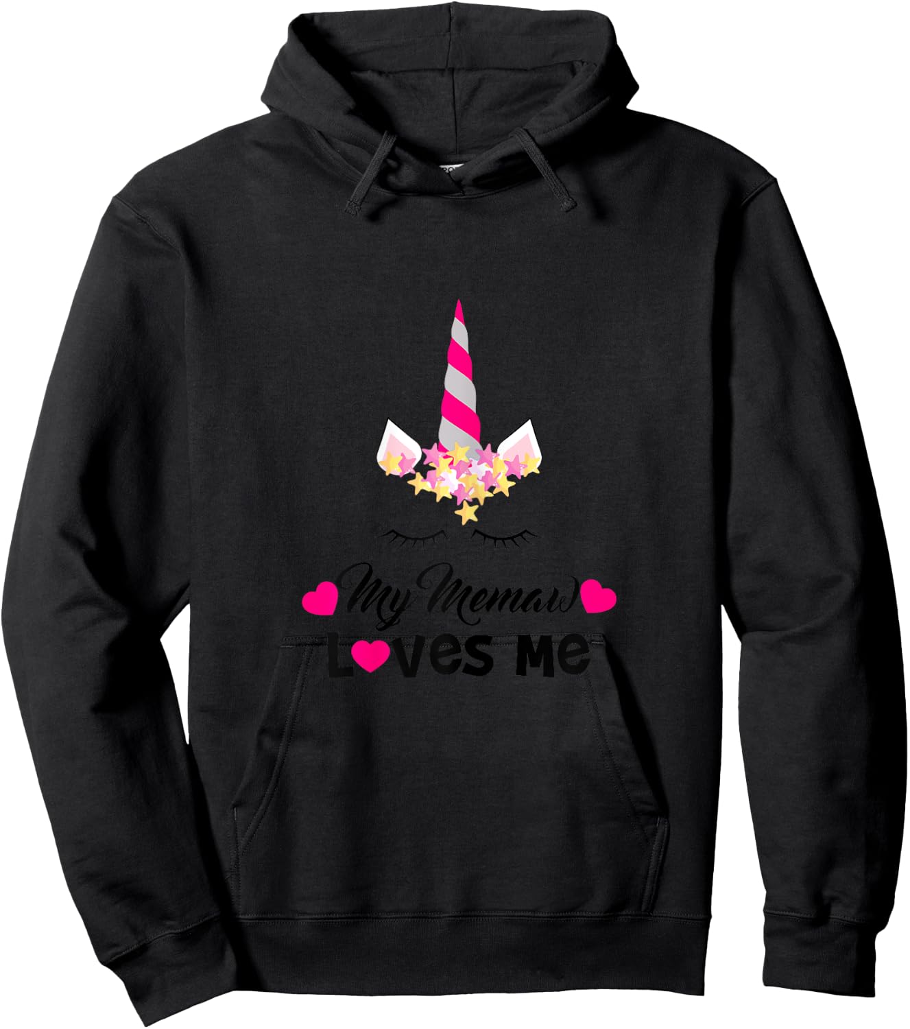 My Memaw Loves Me Unicorn Granddaughter Hoodie - Hoodie | Black
