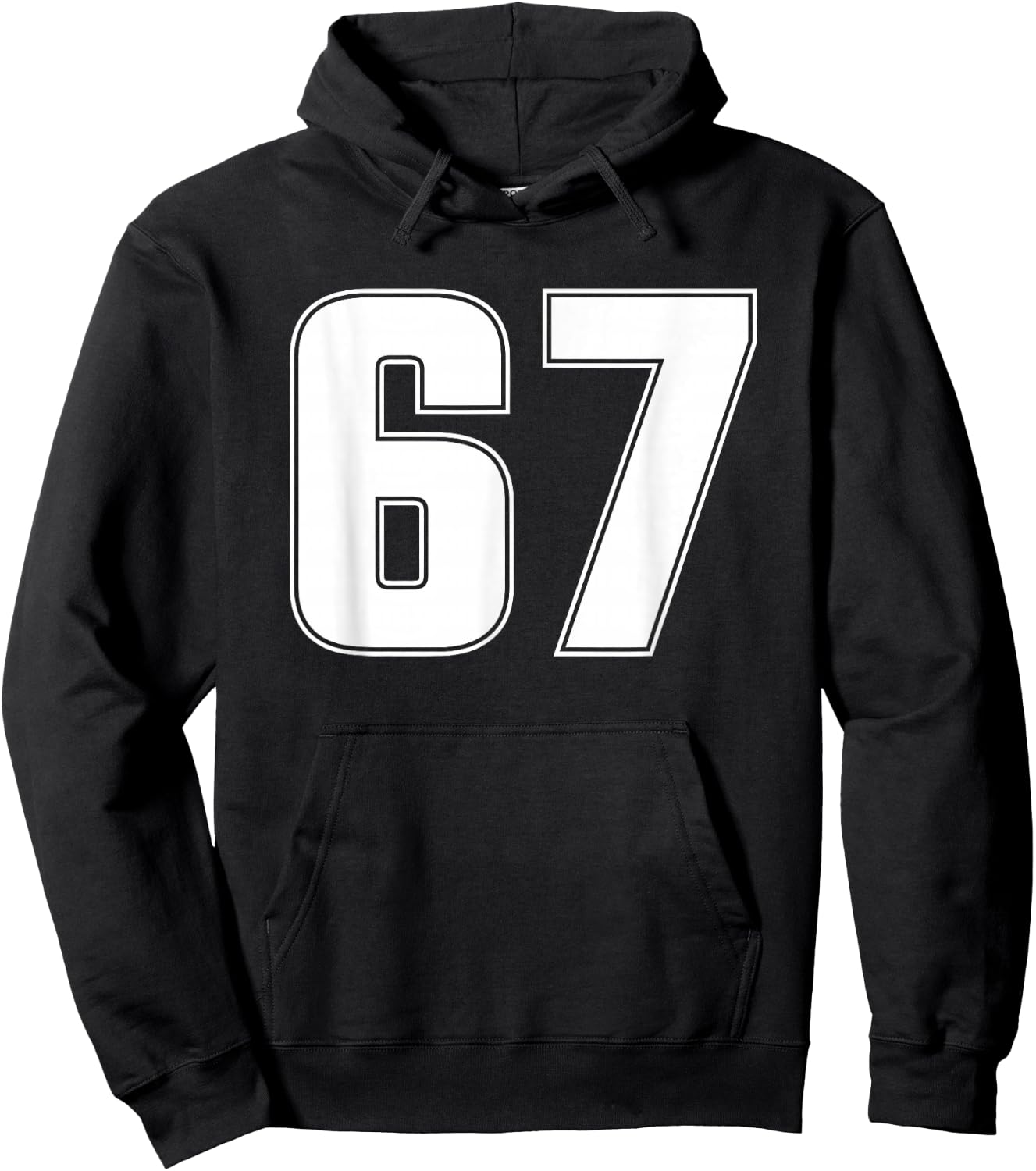 Number 67 Sixty Seven Age Year Sport Jersey #67 Front & Back Hoodie - Hoodie | Black