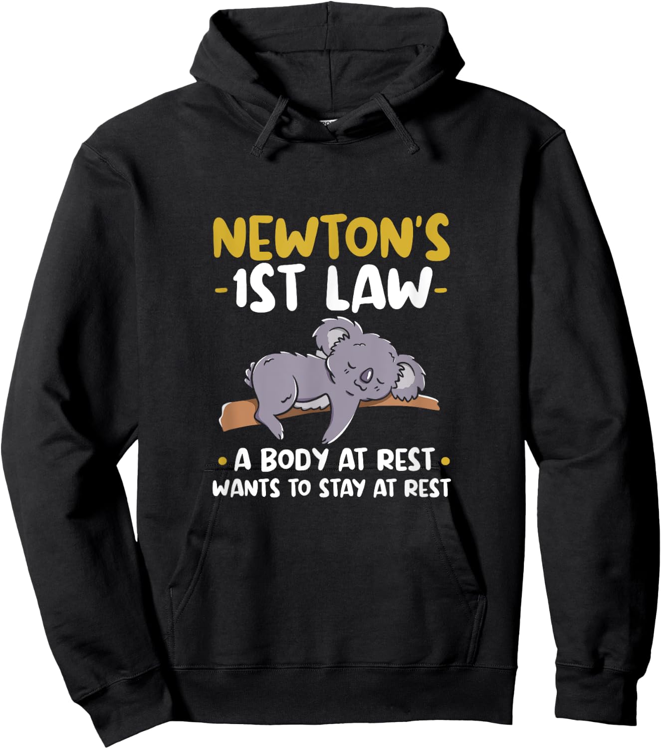 Newtons 1st law: A body at rest wants to stay at rest. Hoodie - Hoodie | Black
