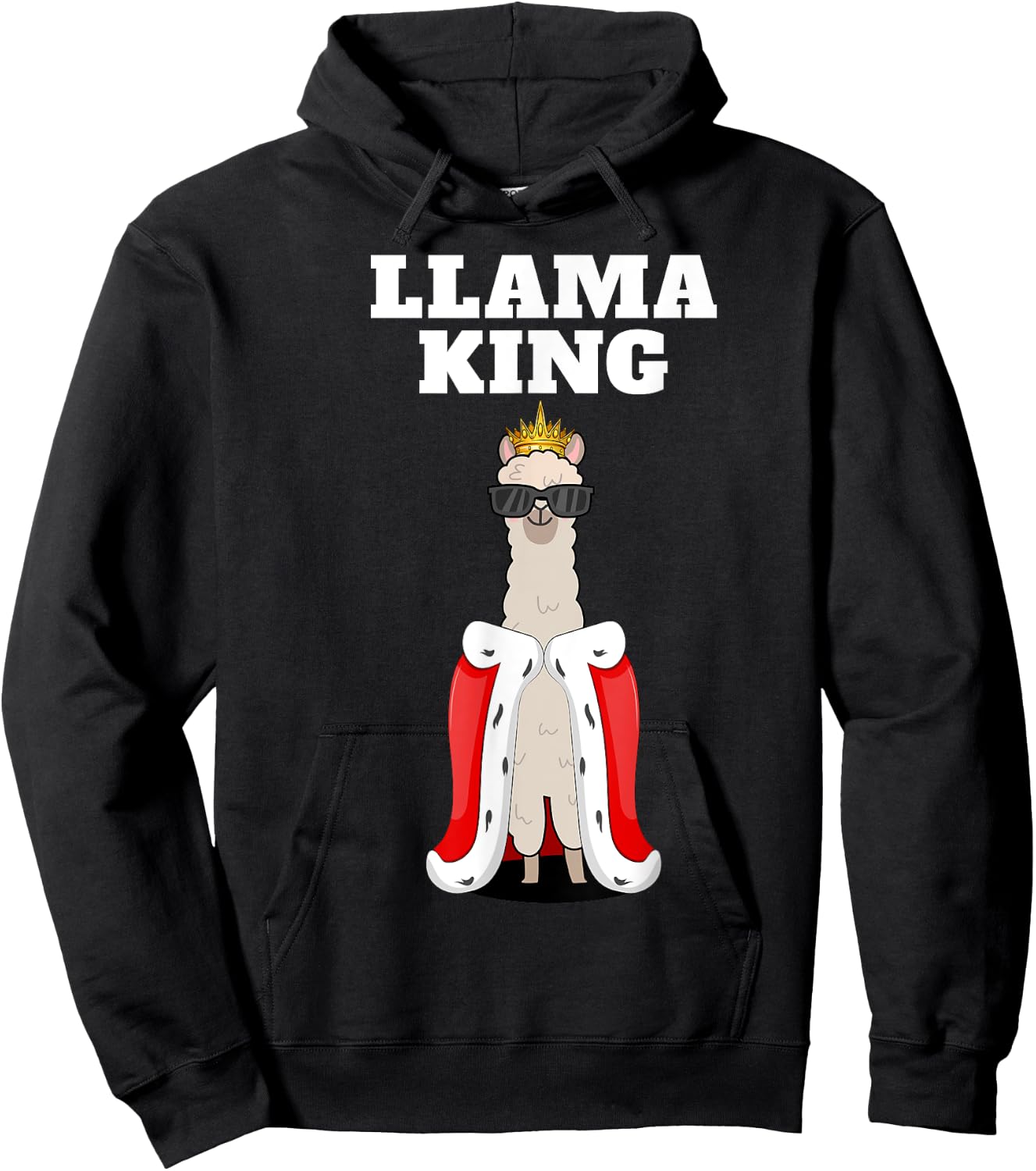 Llama King | Boys Llama | Llama , Black Hoodie - Hoodie | Black