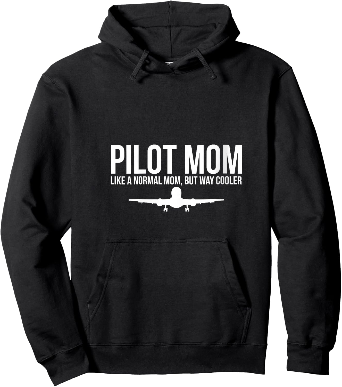Women's Pilot Mom Like Normal Mom But Way Cooler Airplane V-Neck Hoodie - Hoodie | Black