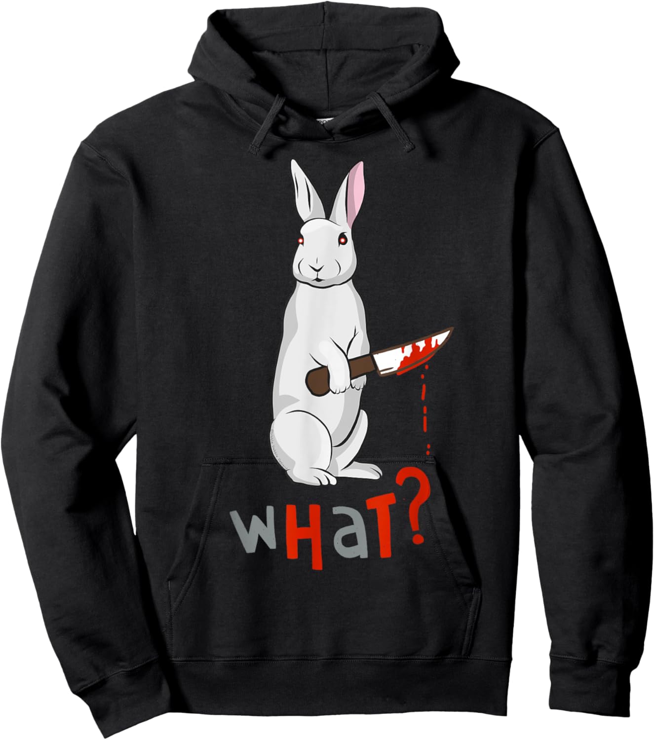 Funny Scary Eyed Killer Rabbit Adult Humour Hoodie - Hoodie | Black