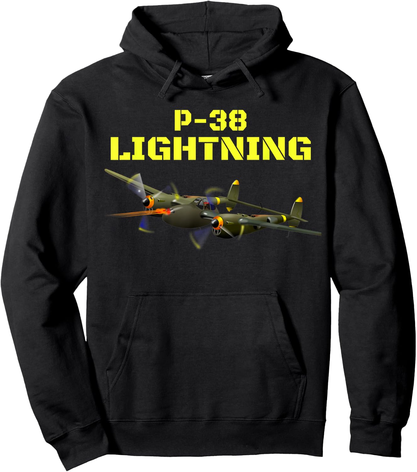 The great twin engine, P-38 Lightning Aviation . Hoodie - Hoodie | Black