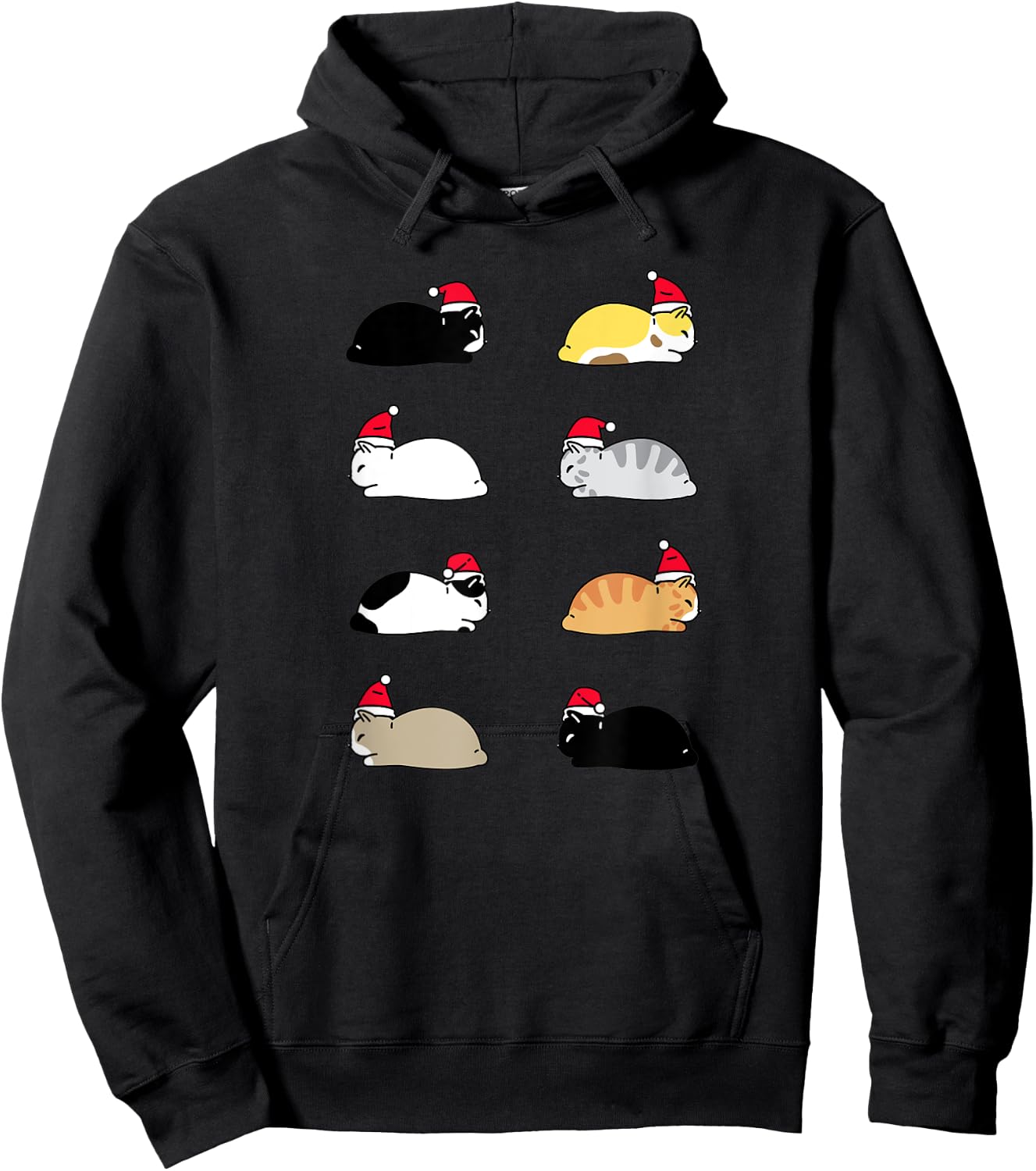 Sleeping Christmas Cats Pets Kittys Kitten Hoodie - Hoodie | Black