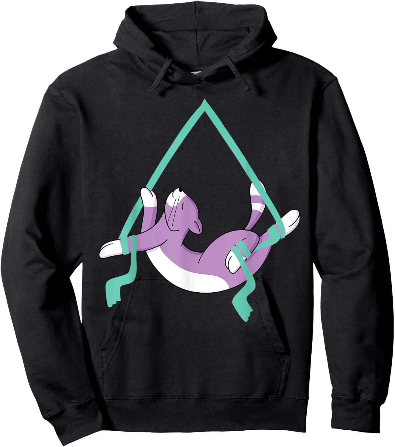Aerialist Cat Aerial Profession Yoga Fitness Women Girls Kids Hoodie - Hoodie | Black