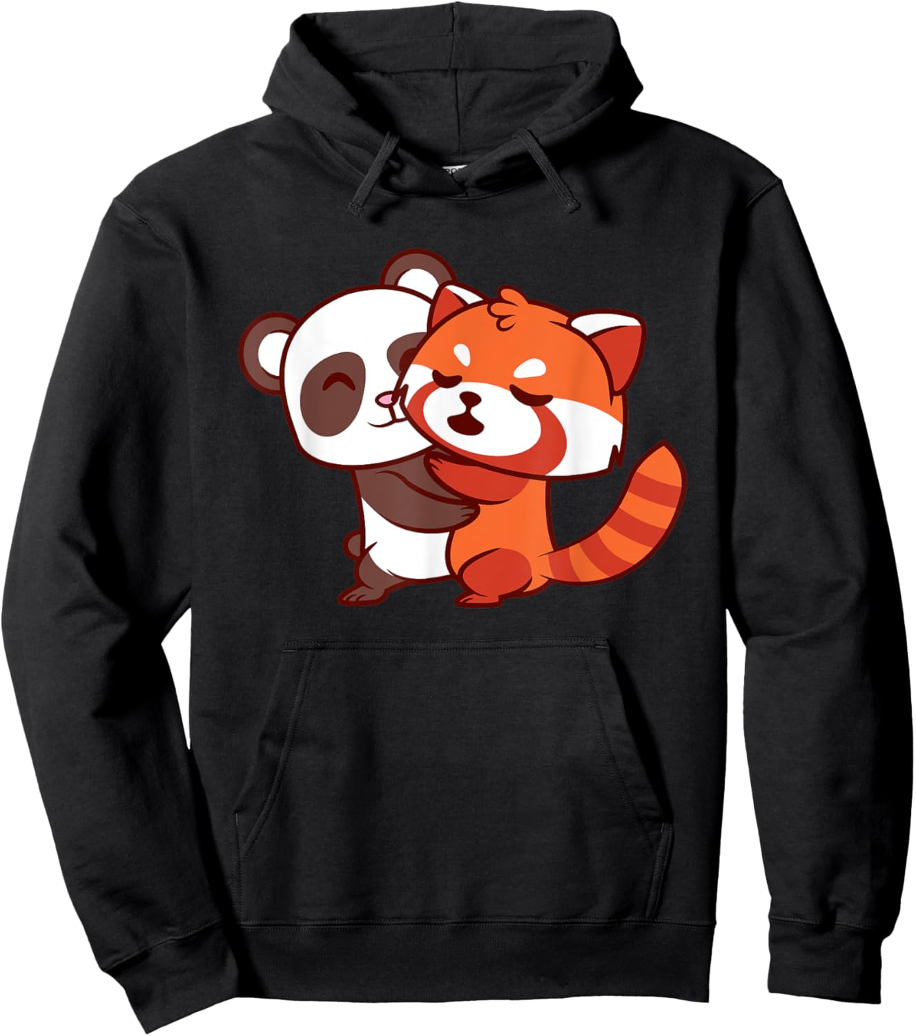 Funny Red Panda Kawaii Bear Japanese Cute Animal Lover Gifts Hoodie - Hoodie | Black