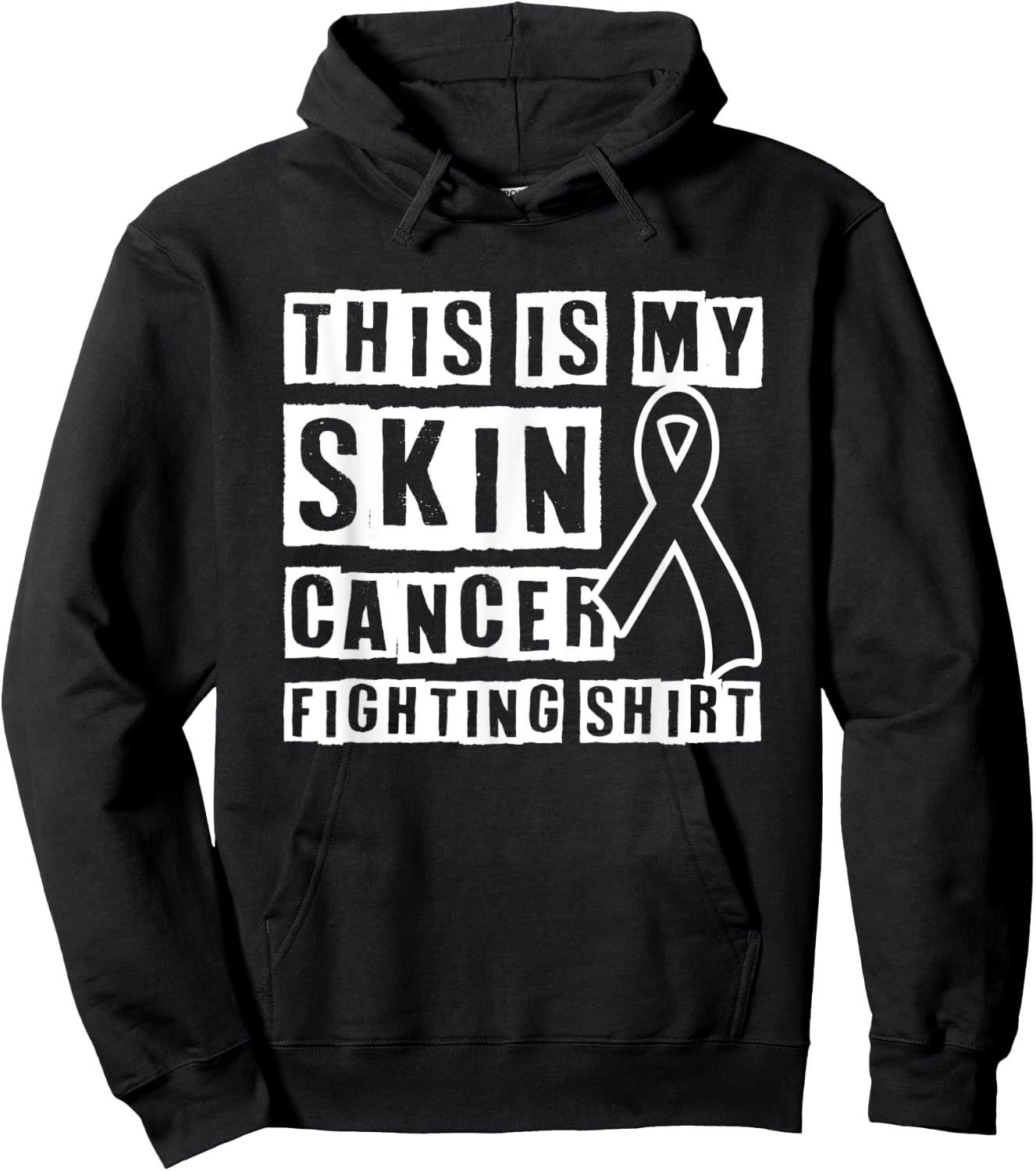 Skin Cancer Outfit Melanoma Awareness Chemotherapy Fighter Hoodie - Hoodie | Black