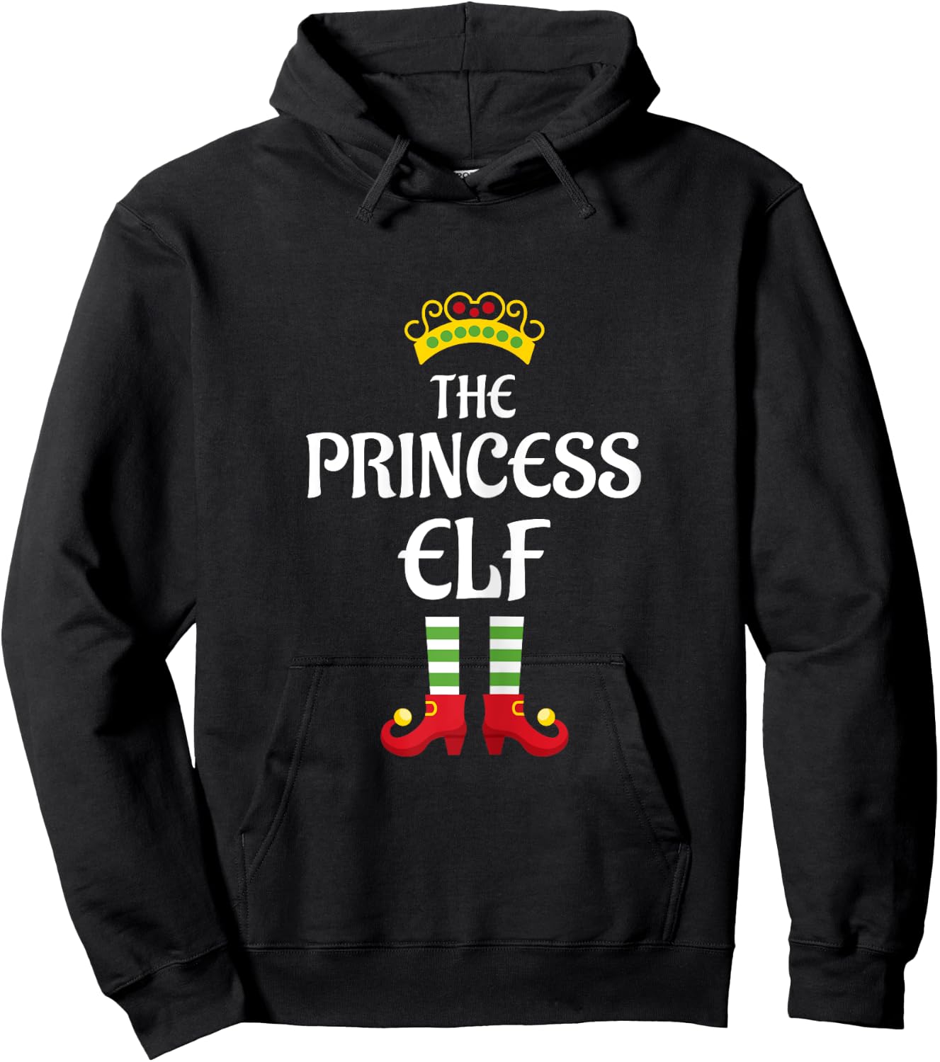 Princess Elf Family Matching Group Christmas Hoodie - Hoodie | Black