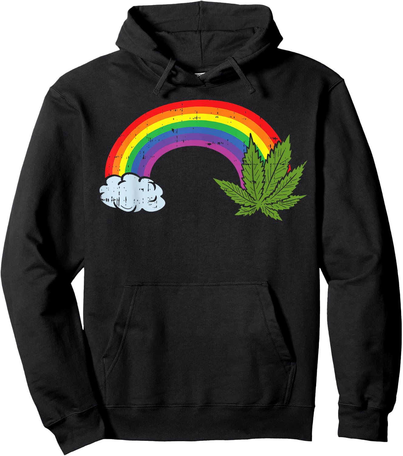 Rainbow Weed Cannabis Marijuana 420 Pot Smoker Stoner Gift Hoodie - Hoodie | Black