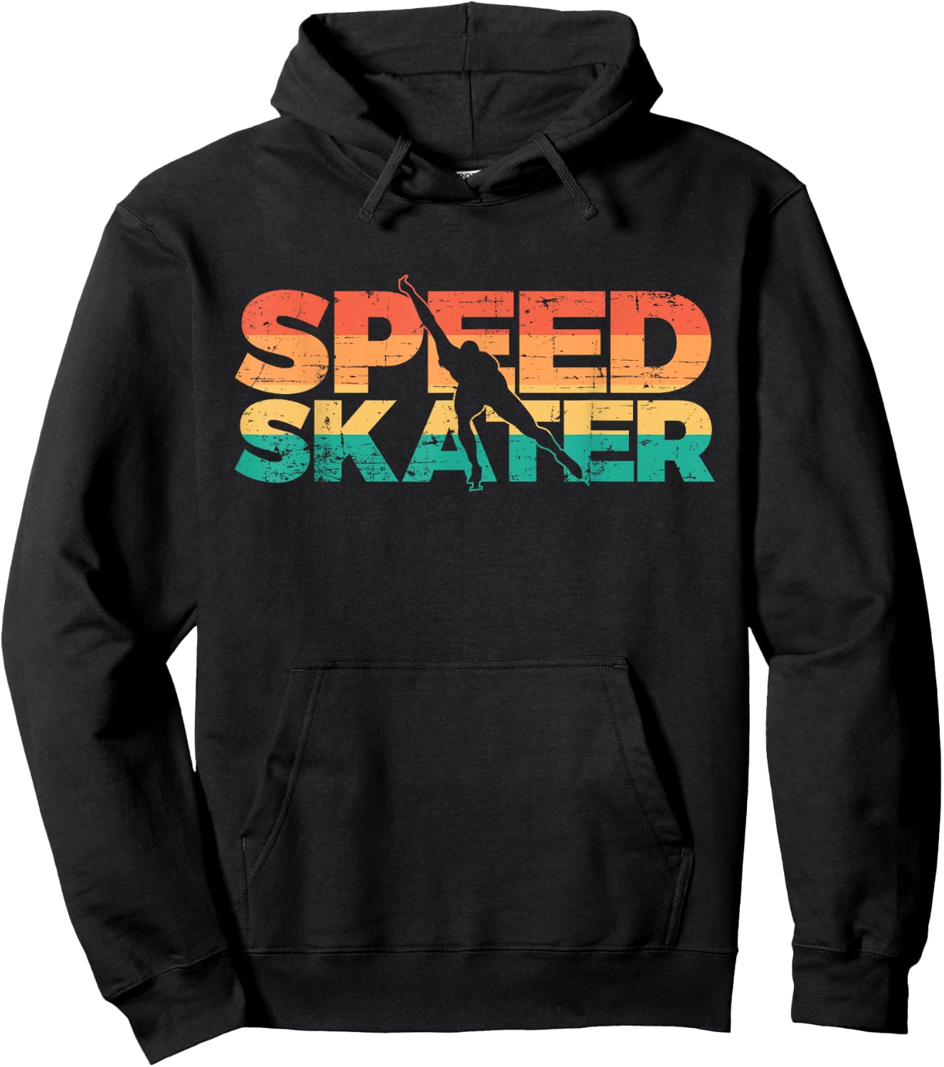 Retro Speed Skater Ice Skating Hoodie - Hoodie | Black