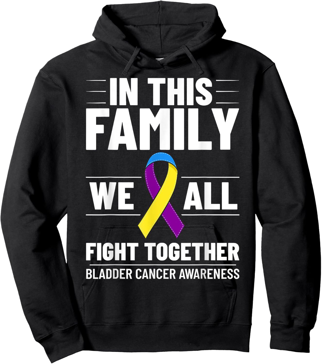 Bladder Cancer Ribbon Awareness Chemo Survivor Hoodie - Hoodie | Black