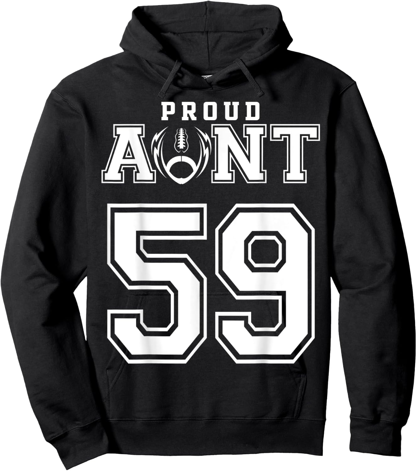 Custom Proud Football Aunt Number 59 Personalized Hoodie - Hoodie | Black