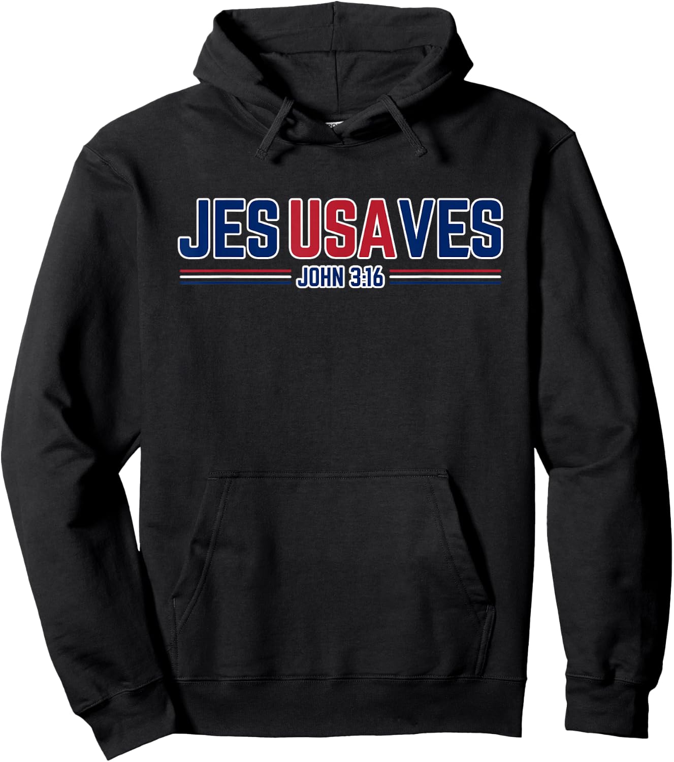 Jesus Saves USA - Christian Patriotic JesUSAves Hoodie - Hoodie | Black
