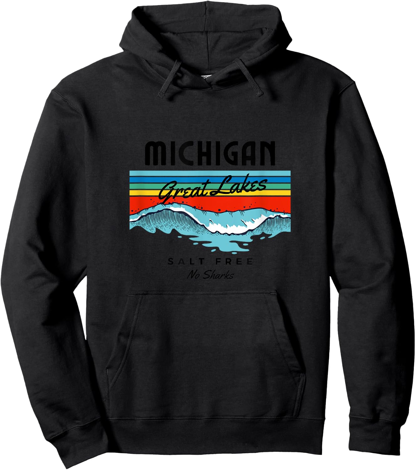 Michigan Great Lakes Salt Free No Sharks Hoodie - Hoodie | Black