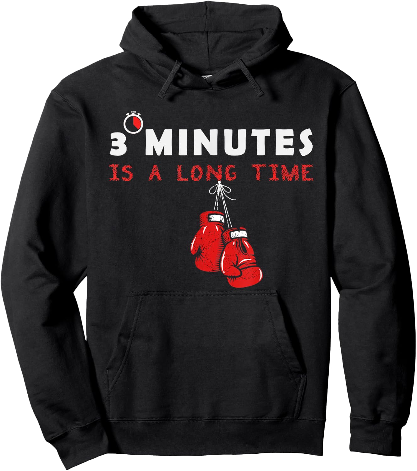 Boxing coach Quote, 3 Minutes is a long time in ring, boxer Hoodie - Hoodie | Black
