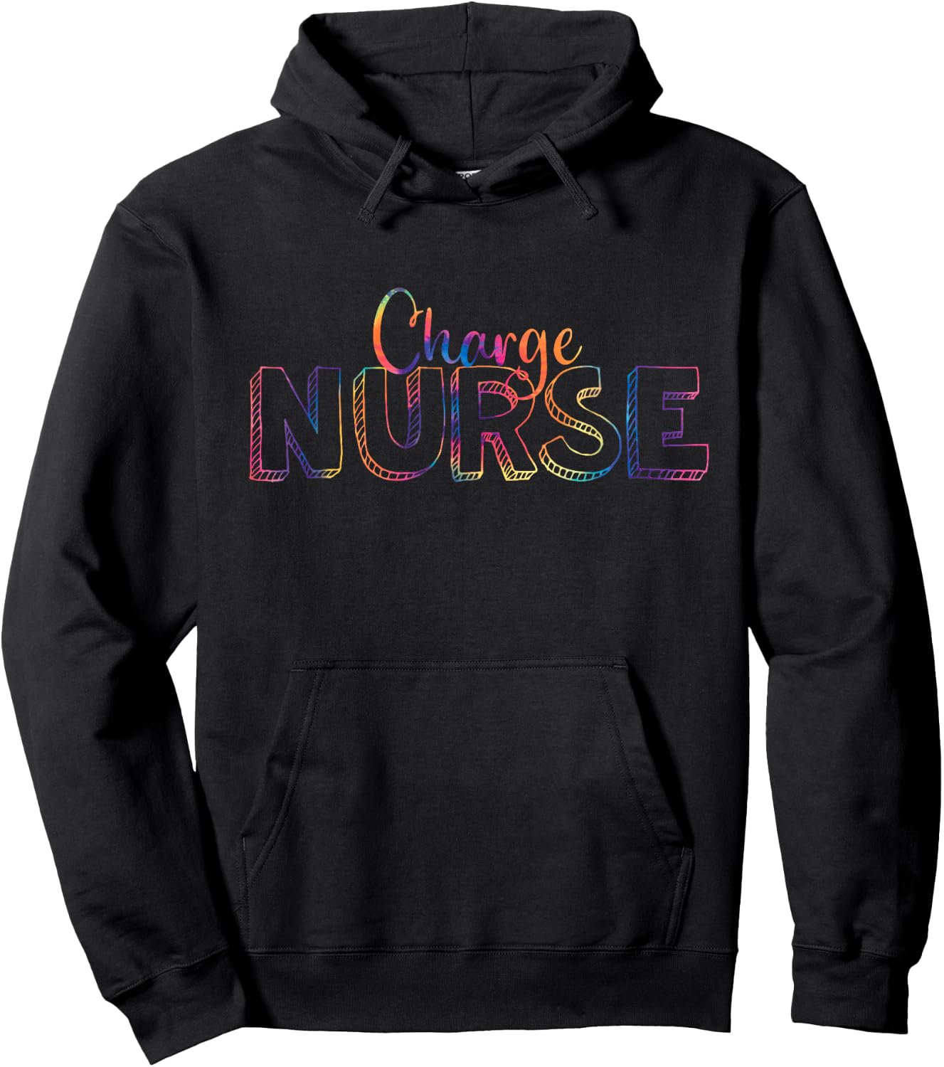 Cute Tie Dye Charge Nurse RN Graduate Nursing Hoodie - Hoodie | Black
