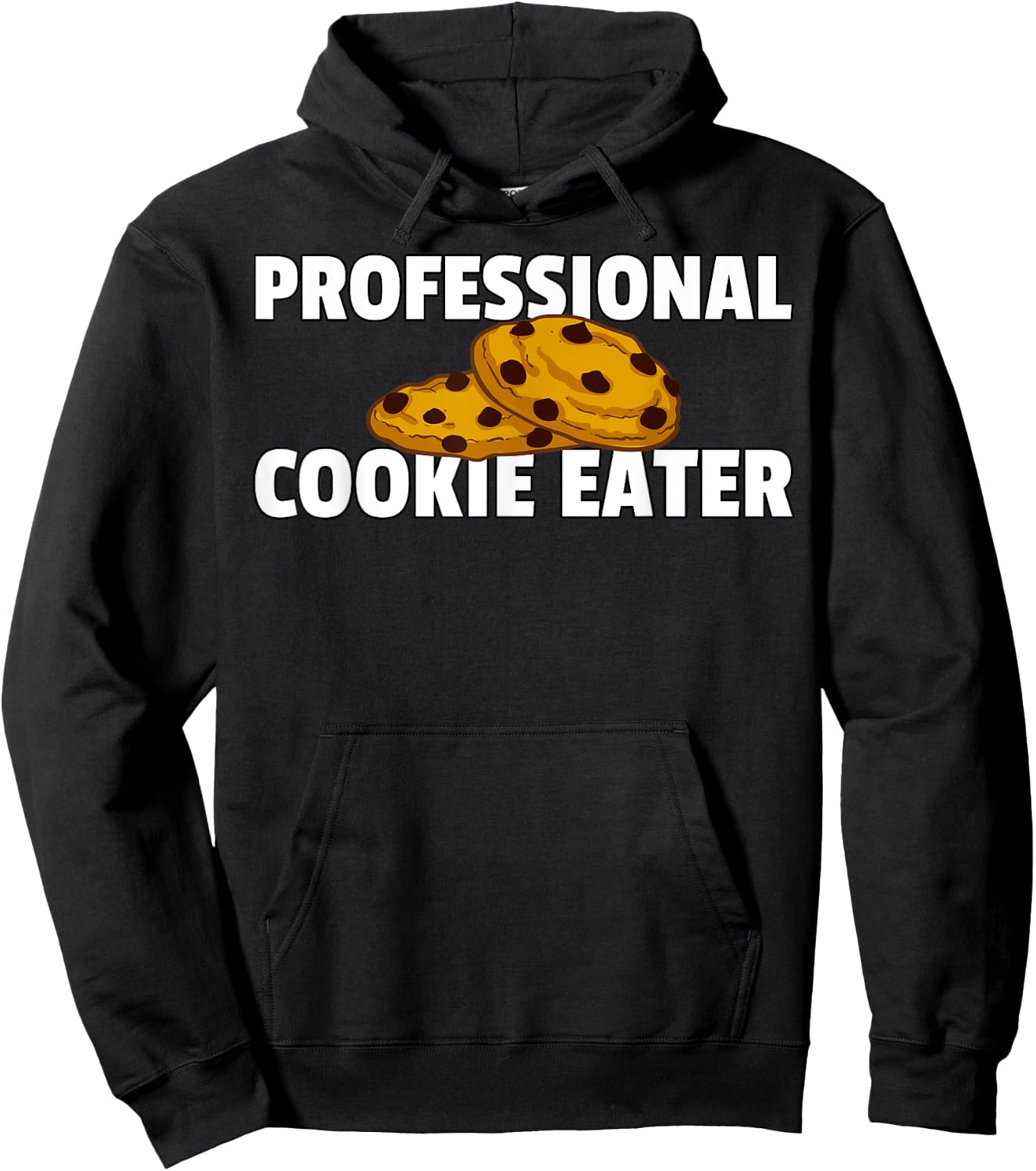 Chocolate Chip Cookie Lover -Adult Black , Small, Short Sleeve, Letter Print, Modern Casual, Professional Cookie Eater Hoodie - Hoodie | Black