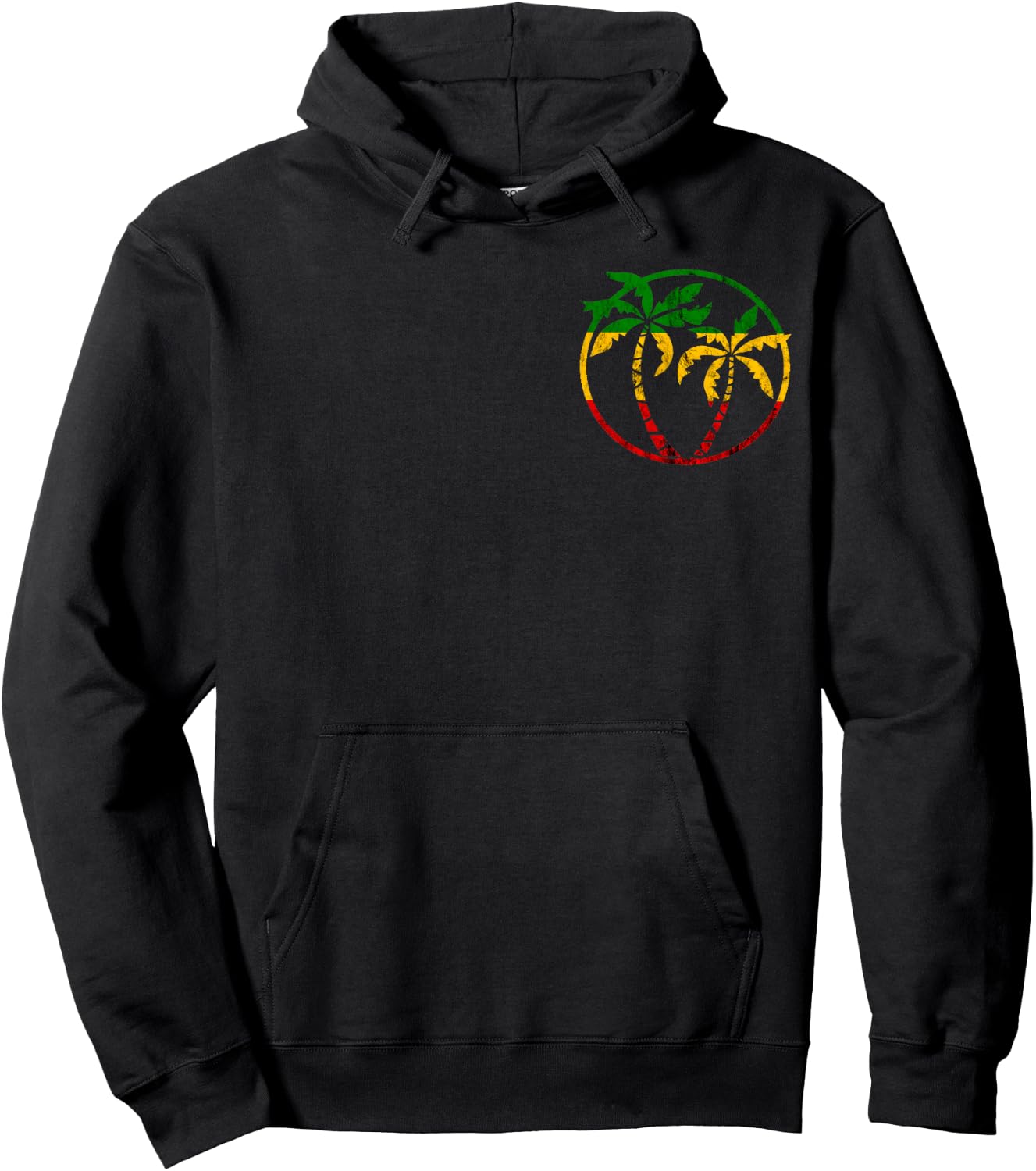 Rasta Reggae Palms Rastafarian Roots Jamaican Hippie Hoodie - Hoodie | Black