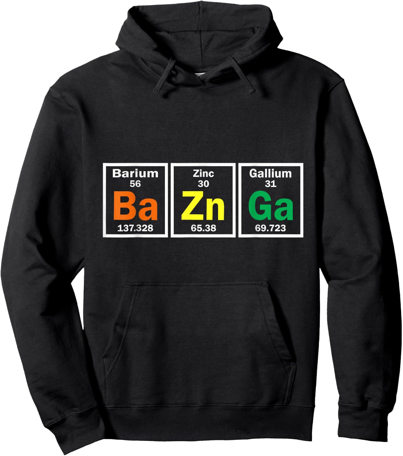 BA ZN GA Periodic Table Chemical Laboratory Chemists MTLA Hoodie - Hoodie | Black