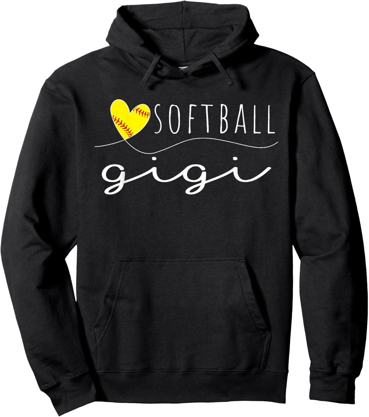 Softball Gigi Softball Heart Family Matching Hoodie - Hoodie | Black