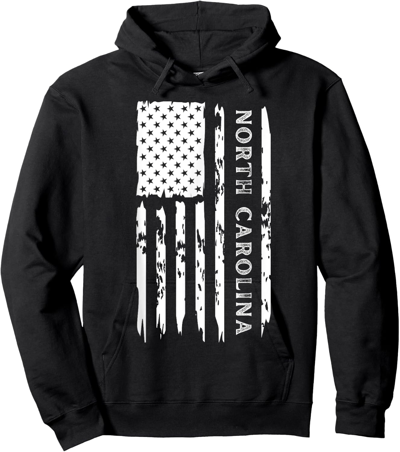 I Love North Carolina NC State City American Flag 4th July Hoodie - Hoodie | Black