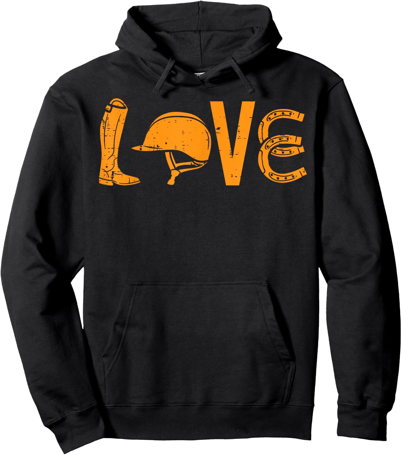 Boots Helmet Horseshoe Love Riding Horse Lover Equestrian Hoodie - Hoodie | Black