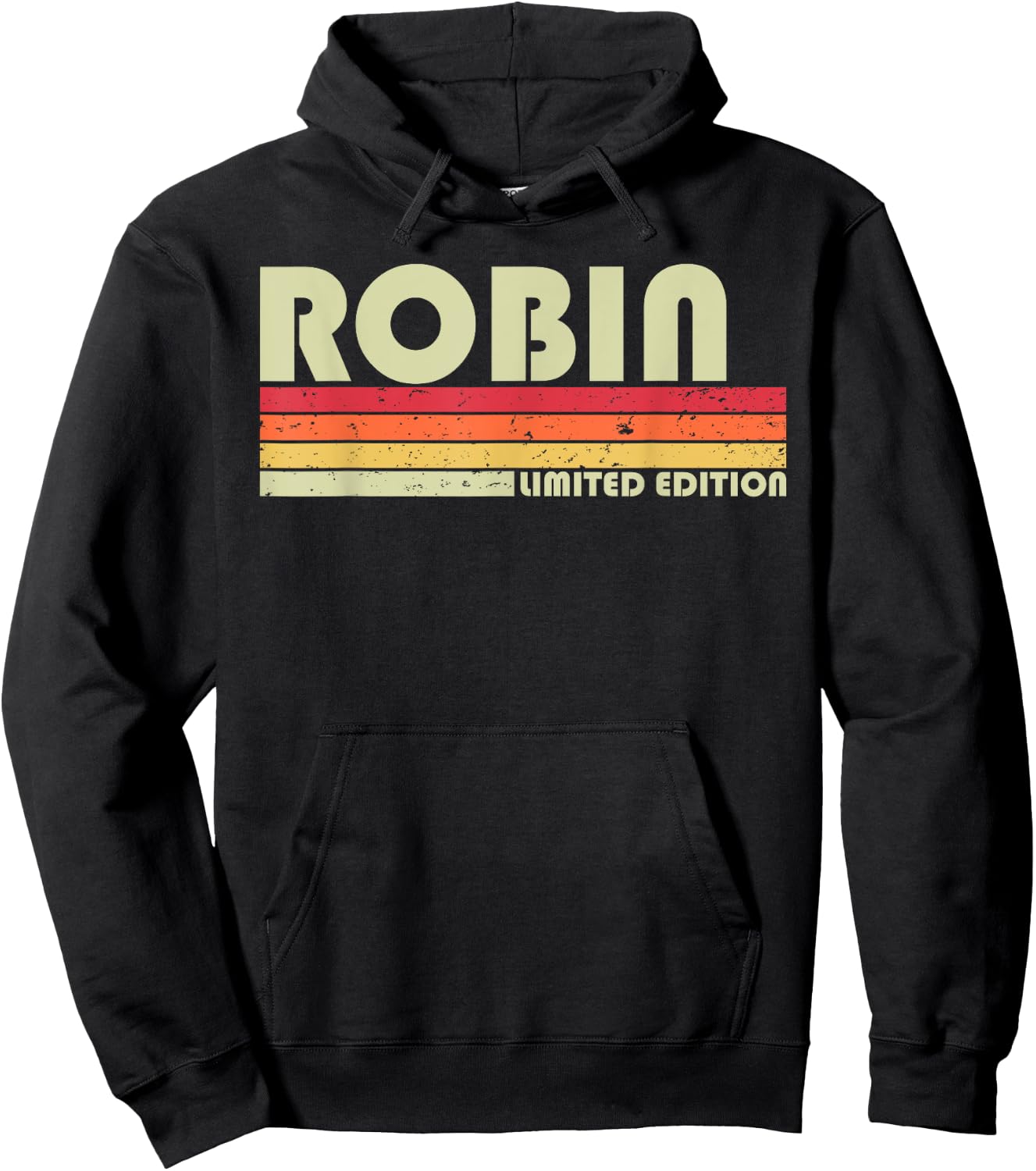 ROBIN Gift Name Personalized Retro Vintage 80s 90s Birthday Hoodie - Hoodie | Black