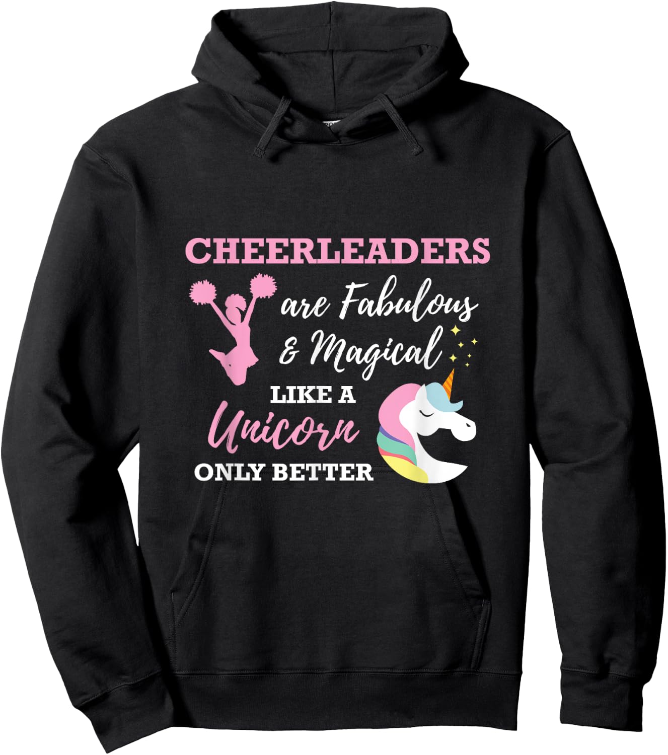 Cheerleaders Like A Unicorn Cheerleader Cheer Hoodie - Hoodie | Black