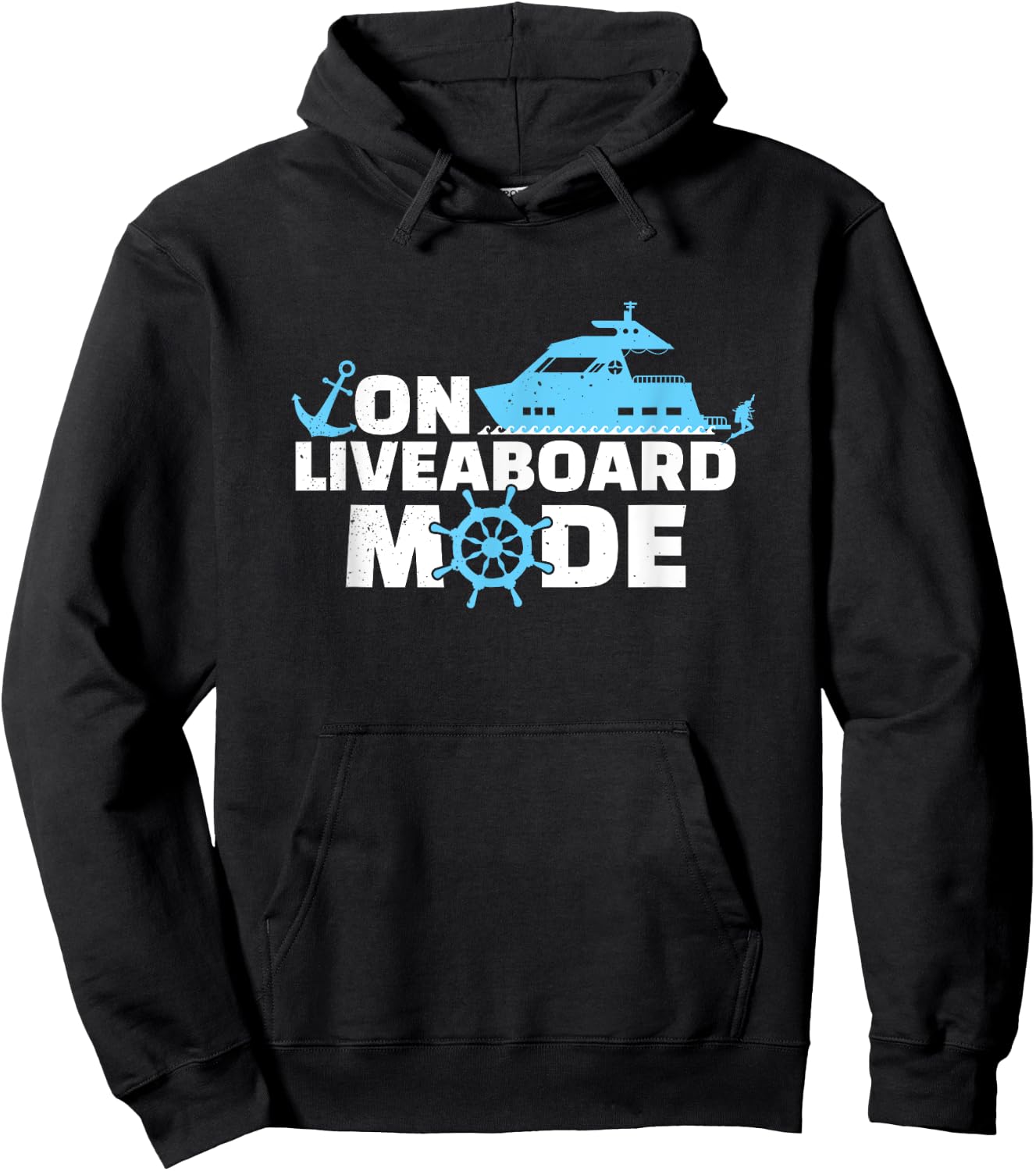 On Liveaboard Mode Scuba Dive Boat Cruise Ship Hoodie - Hoodie | Black
