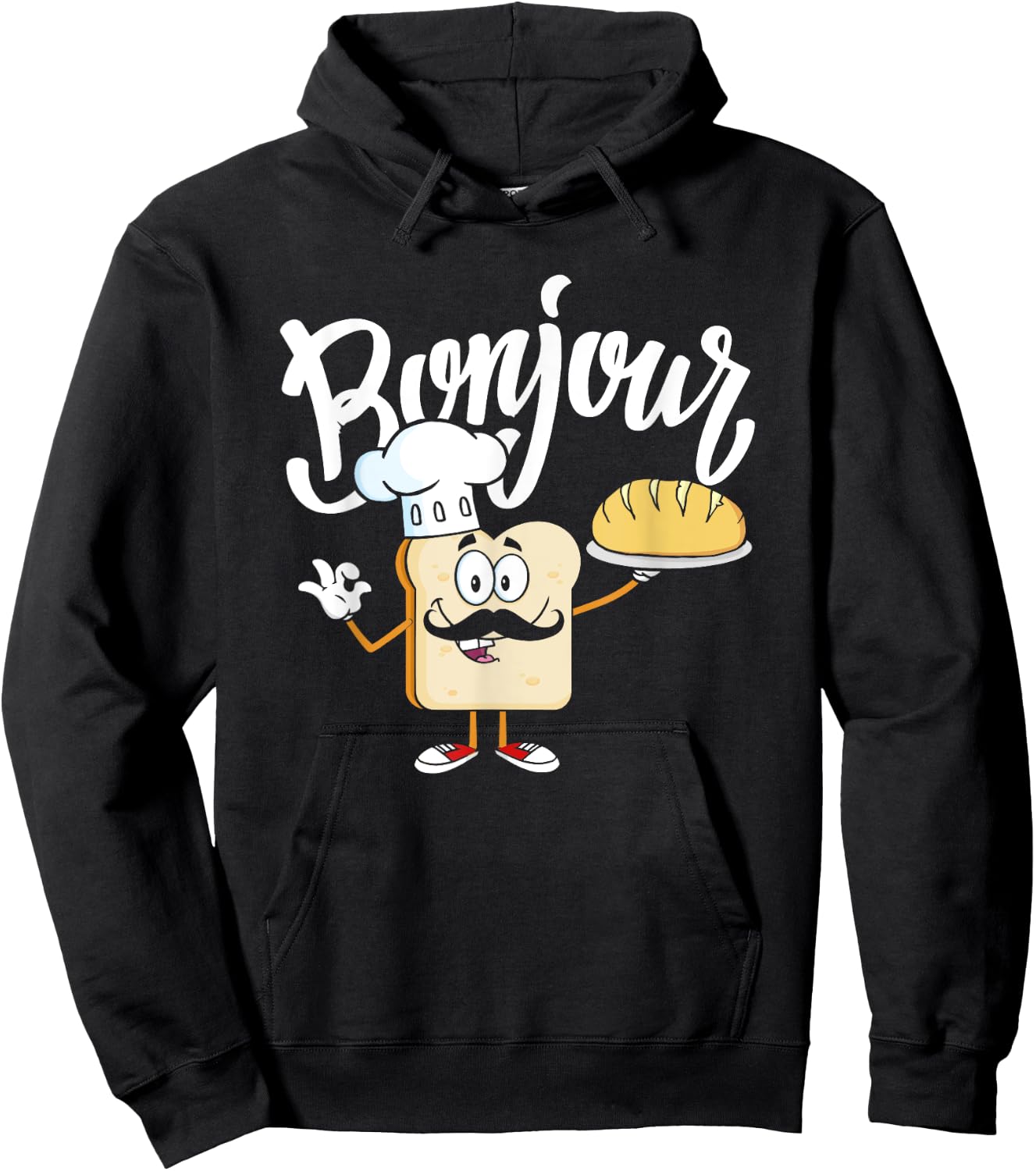 Funny French Toast Bonjour Meme Hoodie - Hoodie | Black