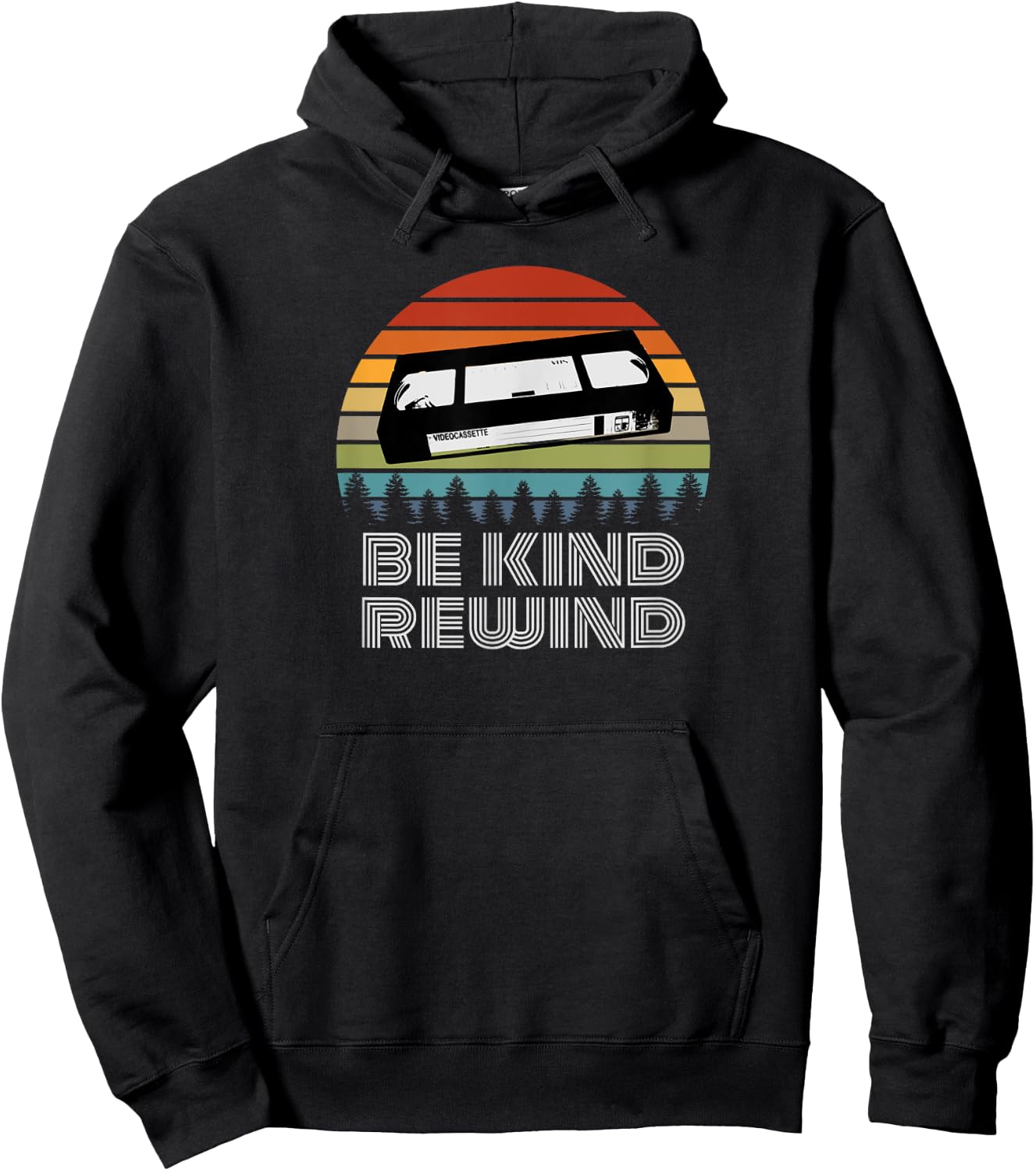 VHS Shirt Vintage Retro 80s 90s Gift VCR Be Kind Rewind Hoodie - Hoodie | Black