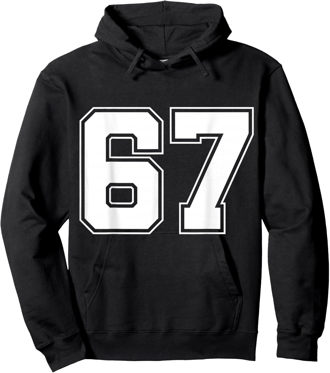 Number 67 Big Bold Capital Varsity Alphabet Monogram Hoodie - Hoodie | Black