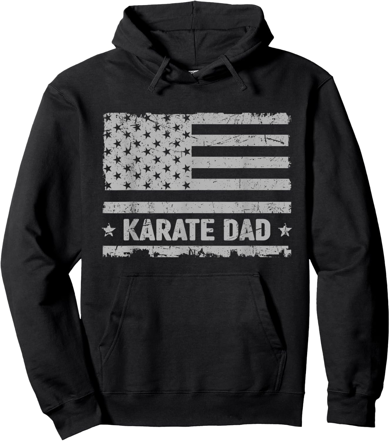 Karate Dad America US Flag Patriot - Vintage Gift Hoodie - Hoodie | Black