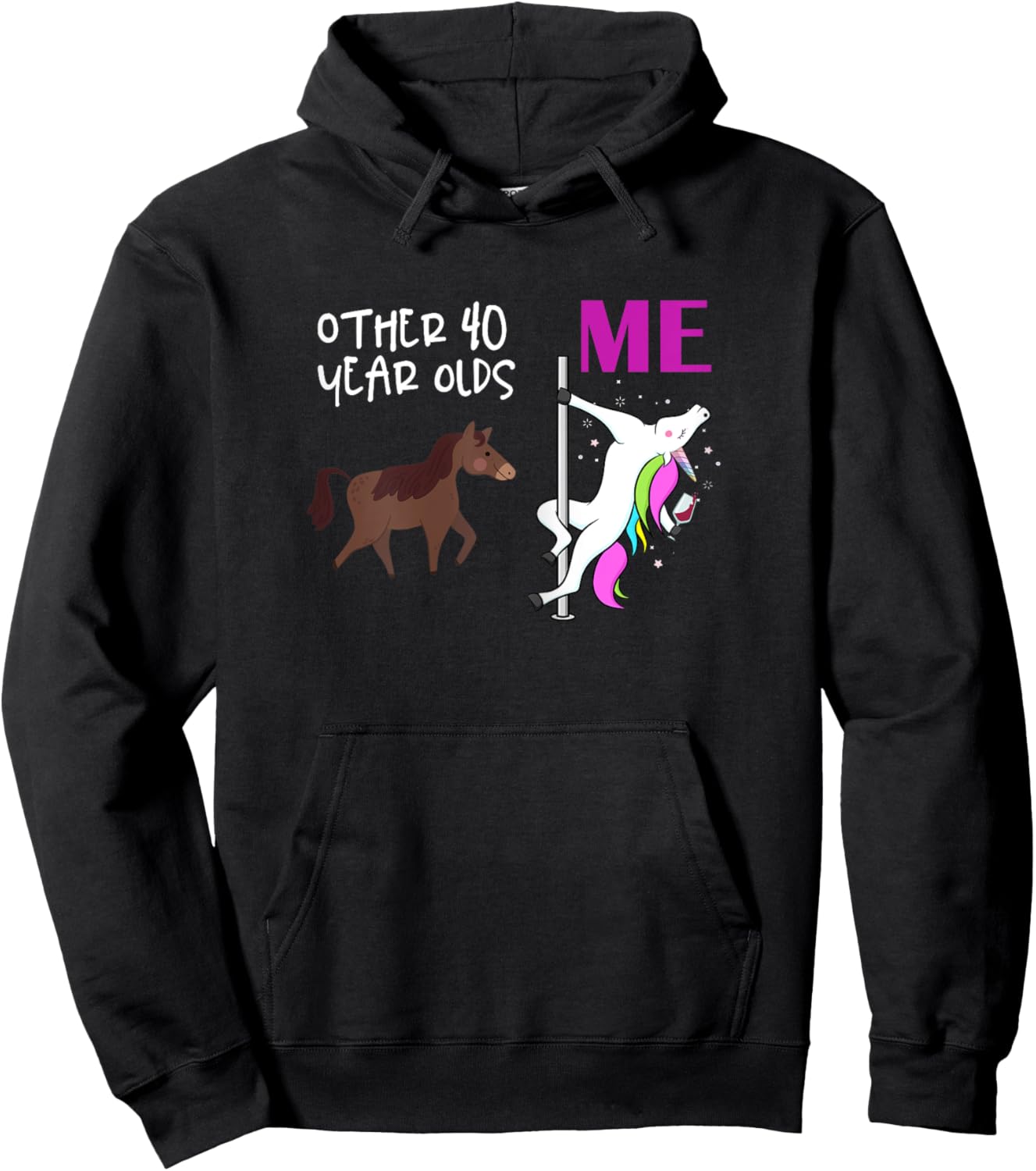 Other 40 Year Olds Unicorn 40th Birthday Design Hoodie - Hoodie | Black