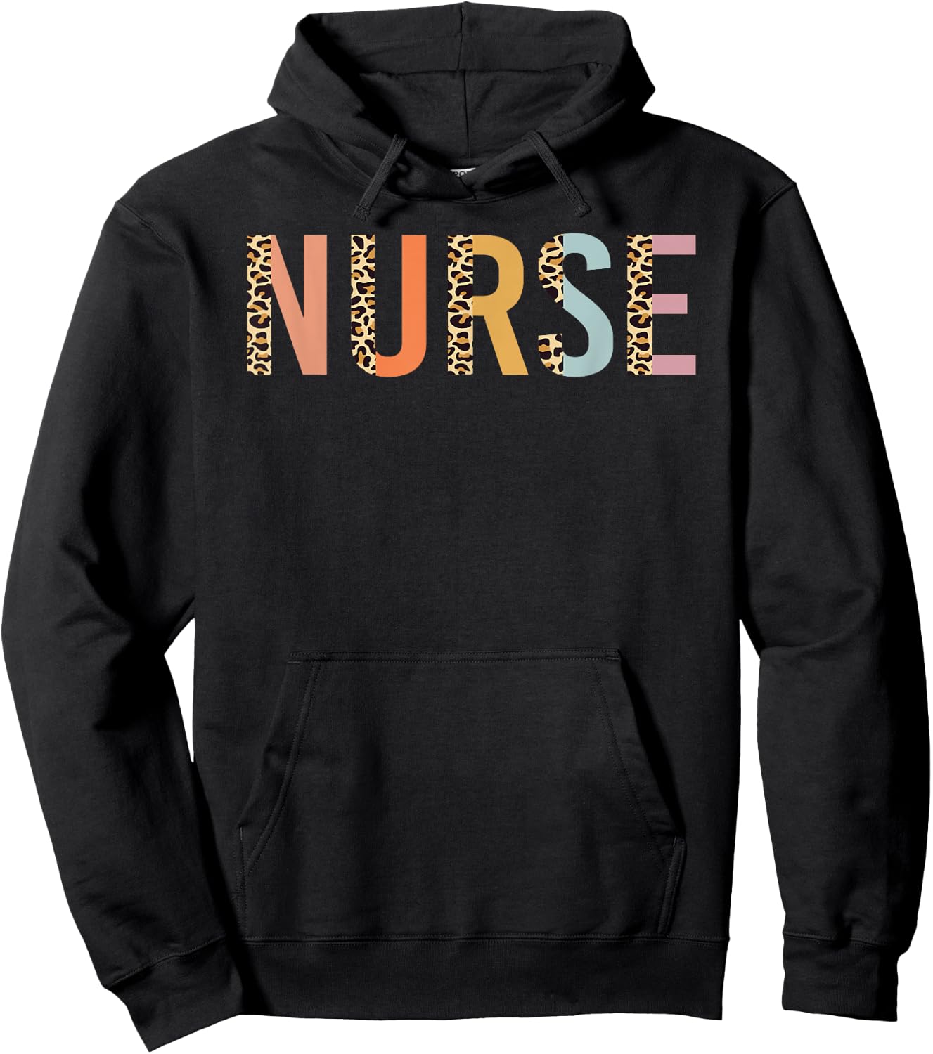 Nurse Leopard Print Nursing School Women Cute Hoodie - Hoodie | Black