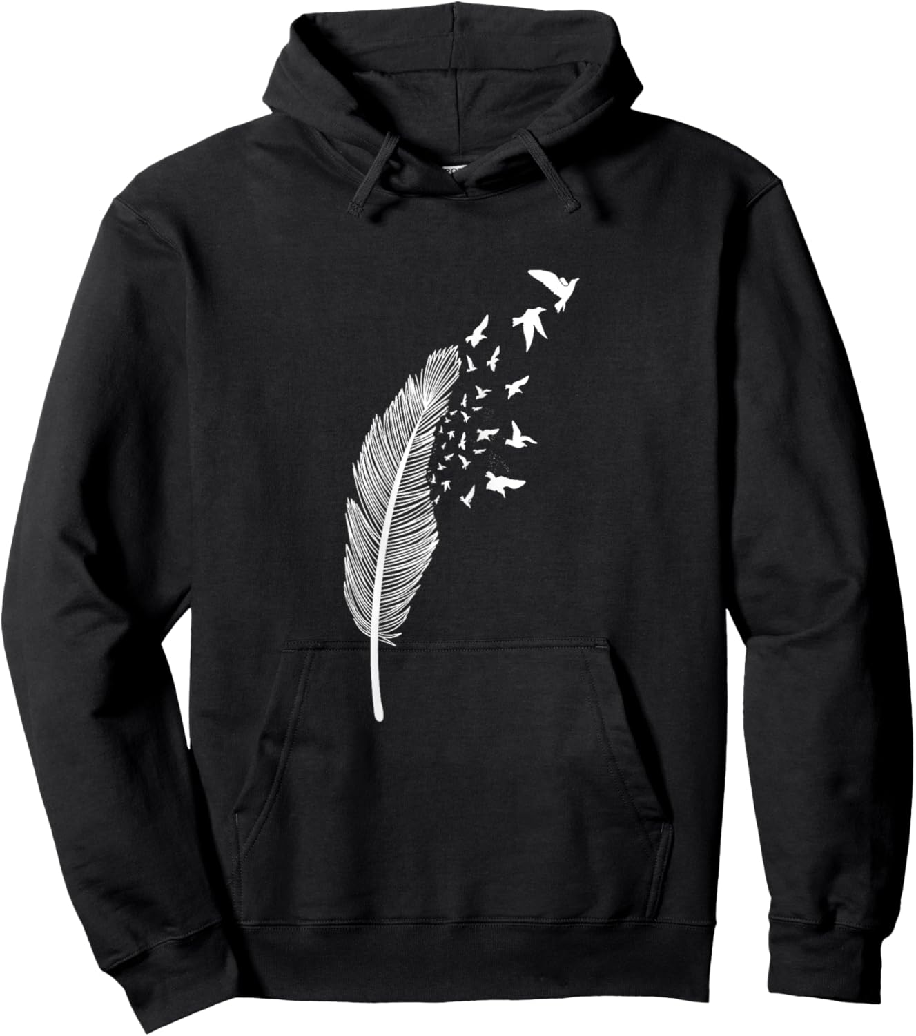 Bird and Feather Hoodie - Hoodie | Black