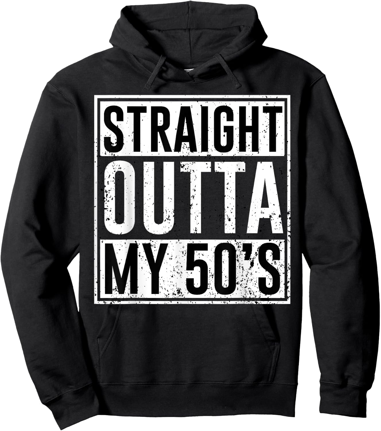 Straight Outta My 50's Birthday Party Matching Family 50 Hoodie - Hoodie | Black